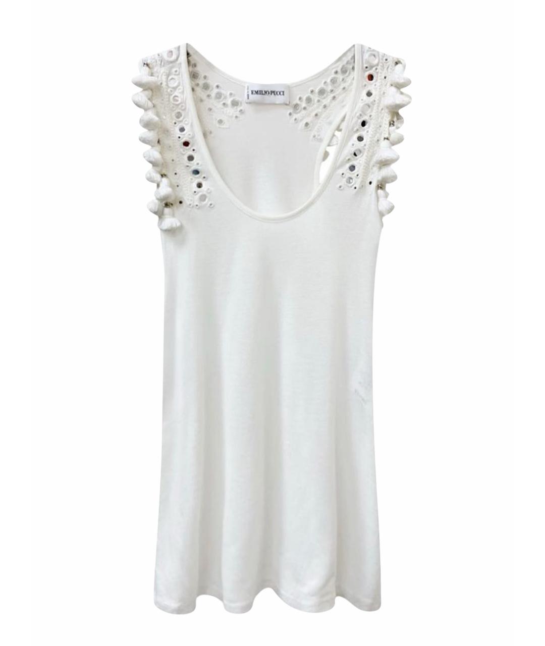 EMILIO PUCCI Белая вискозная майка, фото 9