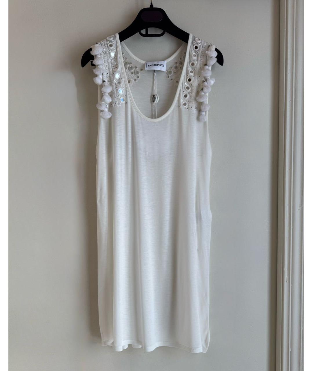 EMILIO PUCCI Белая вискозная майка, фото 2