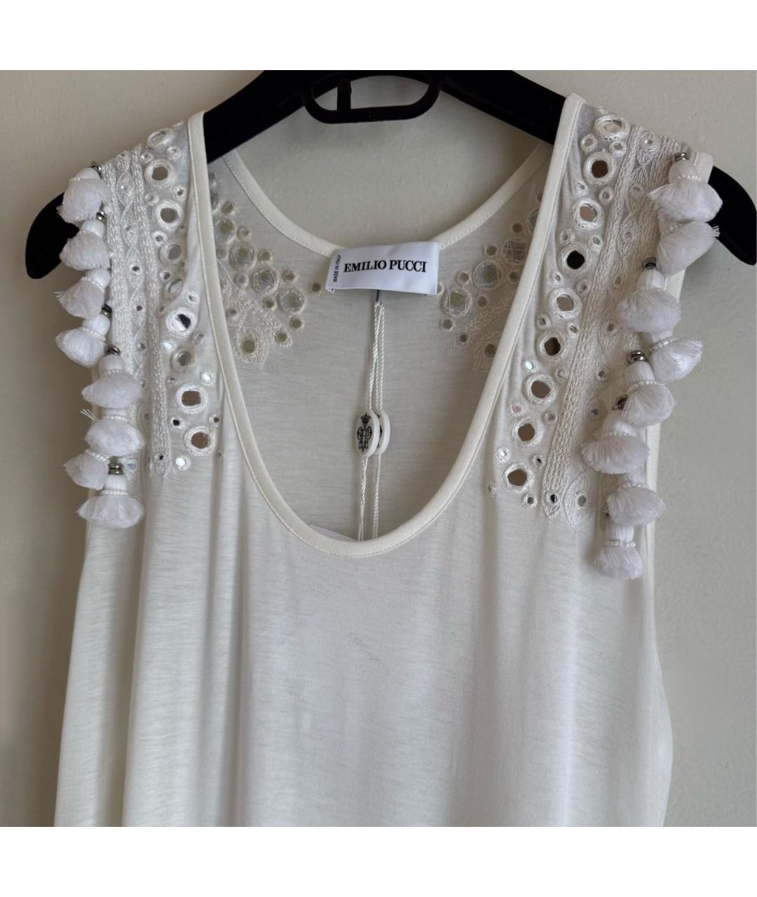 EMILIO PUCCI Белая вискозная майка, фото 3