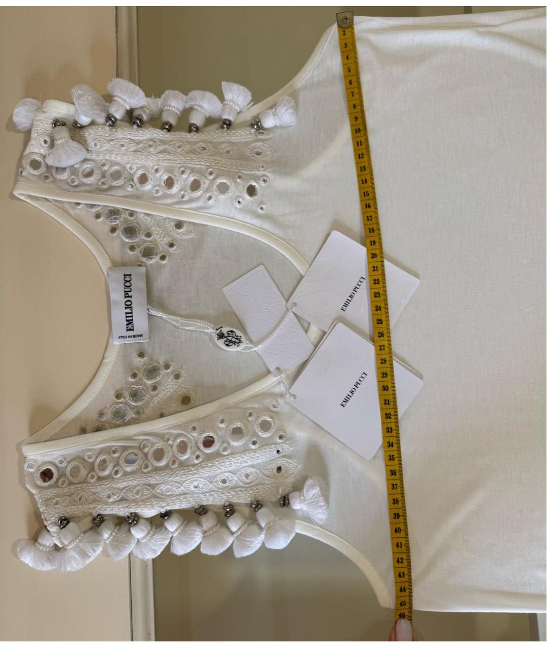 EMILIO PUCCI Белая вискозная майка, фото 7