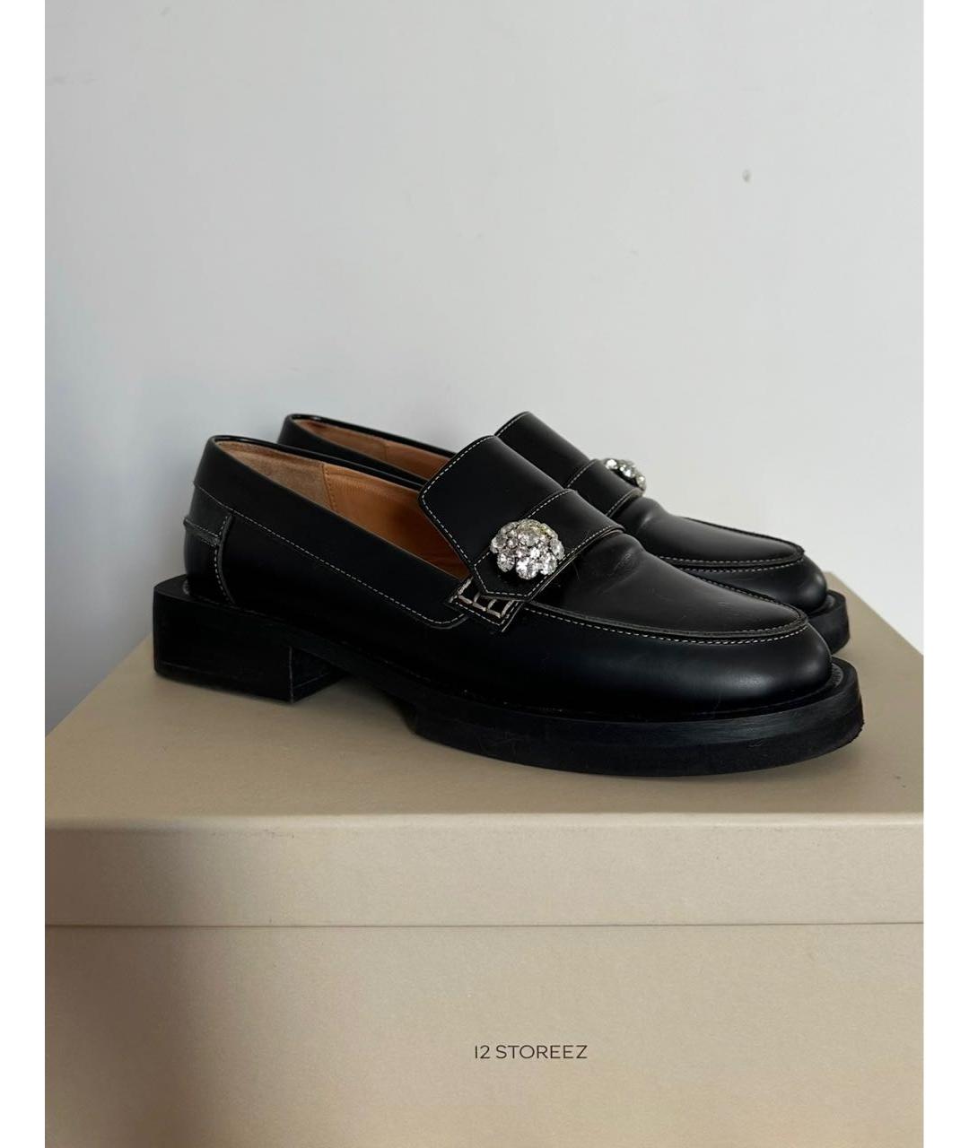 GANNI Черные кожаные лоферы, фото 7