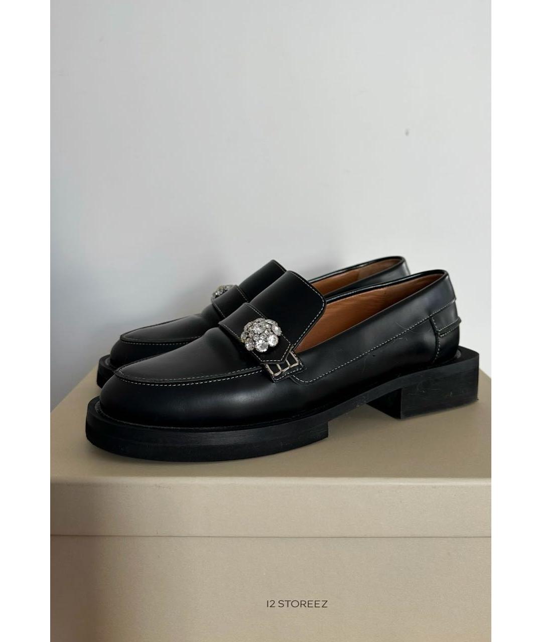 GANNI Черные кожаные лоферы, фото 5