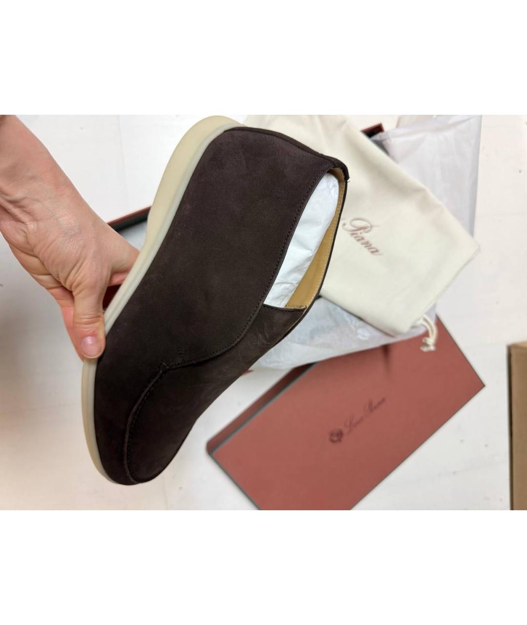 LORO PIANA Коричневые замшевые лоферы, фото 6