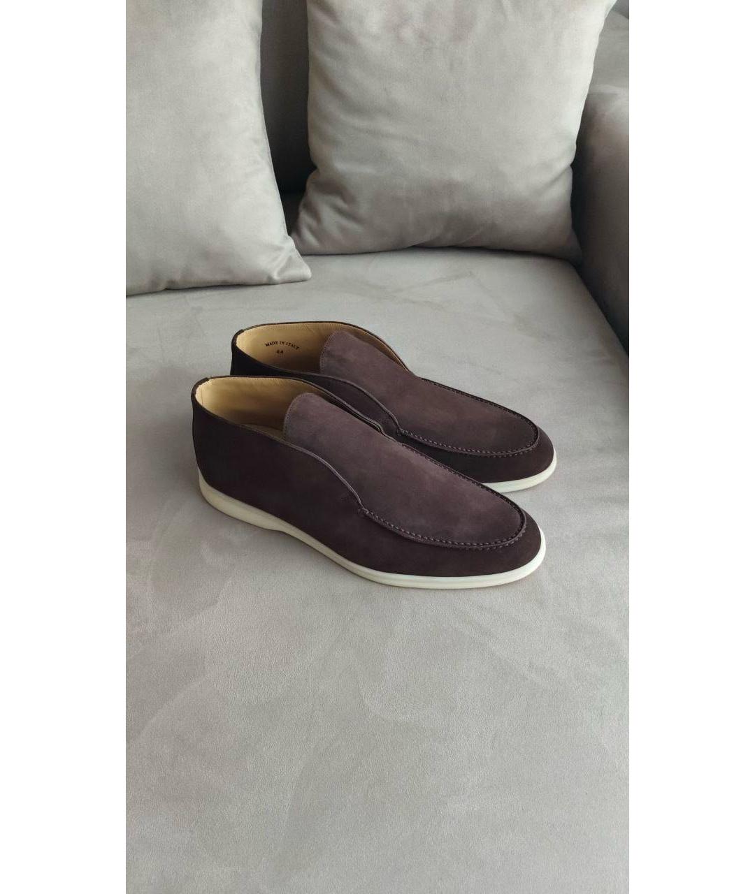 LORO PIANA Коричневые замшевые лоферы, фото 2