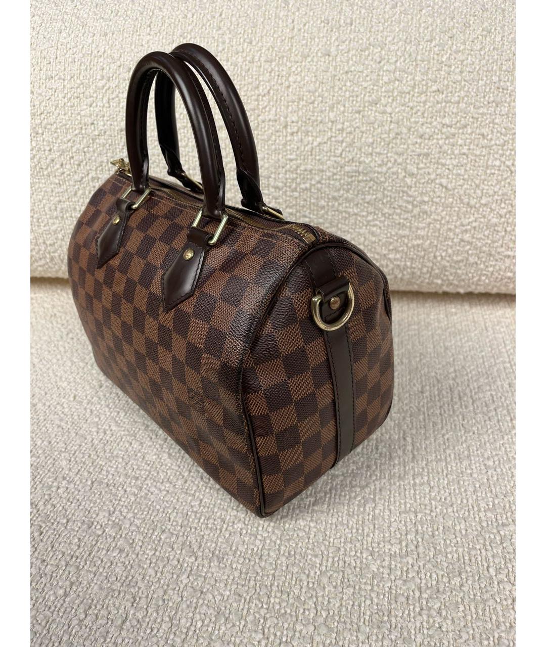 LOUIS VUITTON Коричневая кожаная сумка с короткими ручками, фото 7