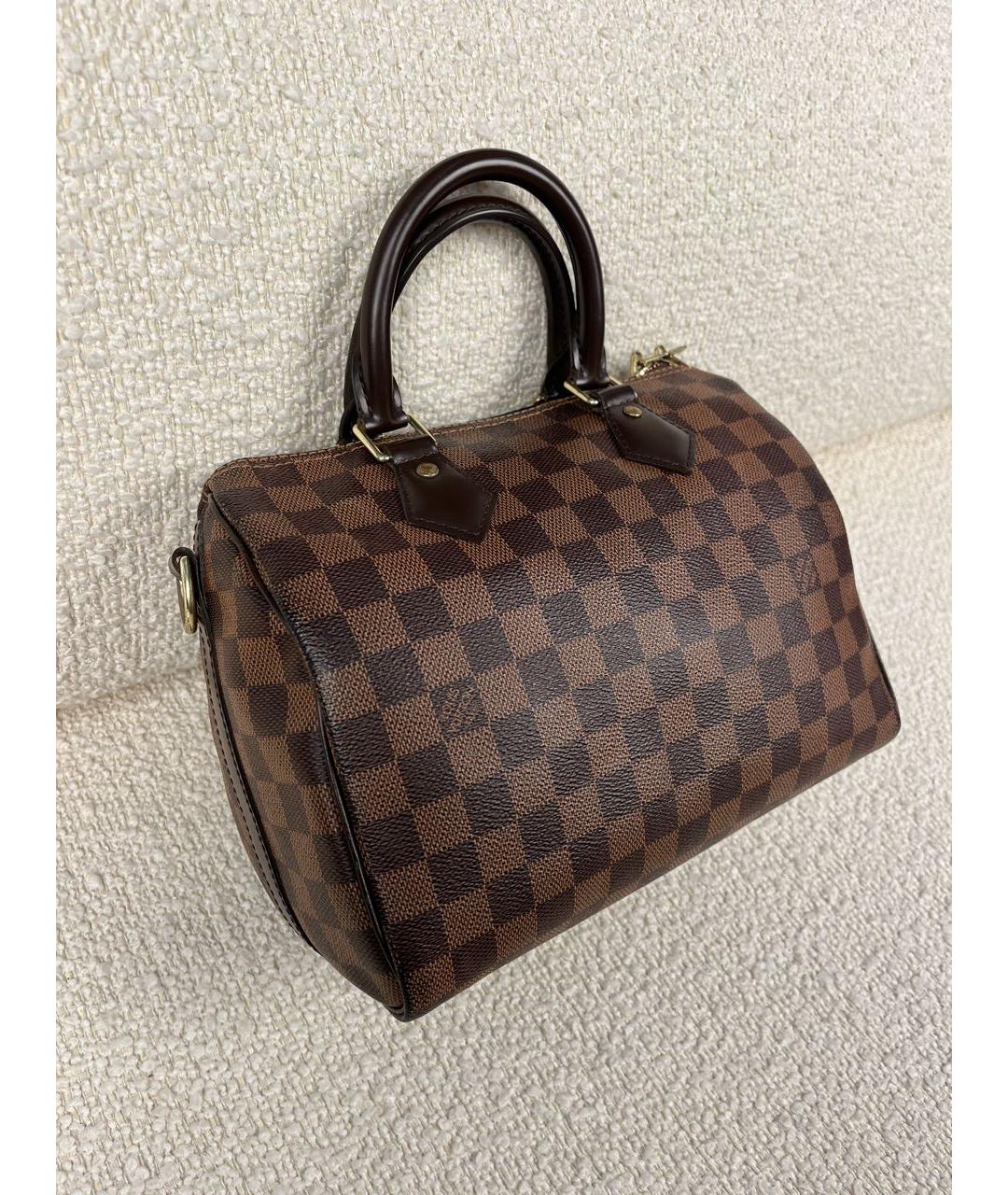 LOUIS VUITTON Коричневая кожаная сумка с короткими ручками, фото 2