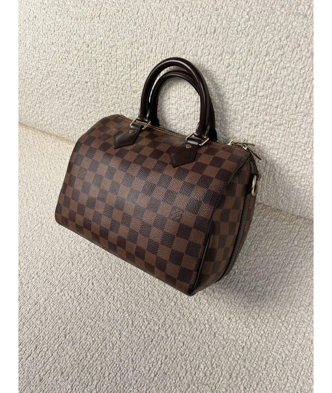 LOUIS VUITTON Коричневая кожаная сумка с короткими ручками, фото 6