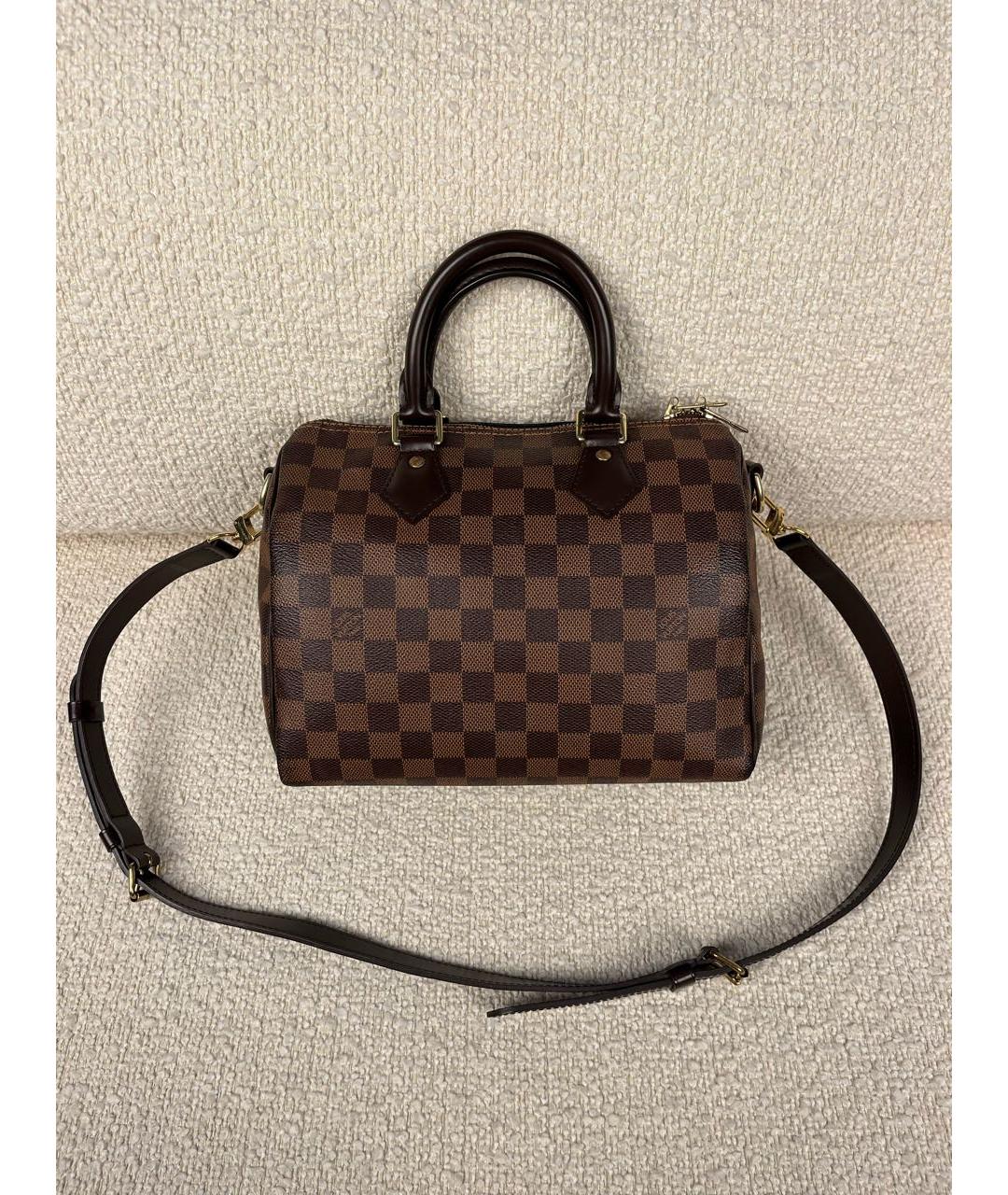 LOUIS VUITTON Коричневая кожаная сумка с короткими ручками, фото 5