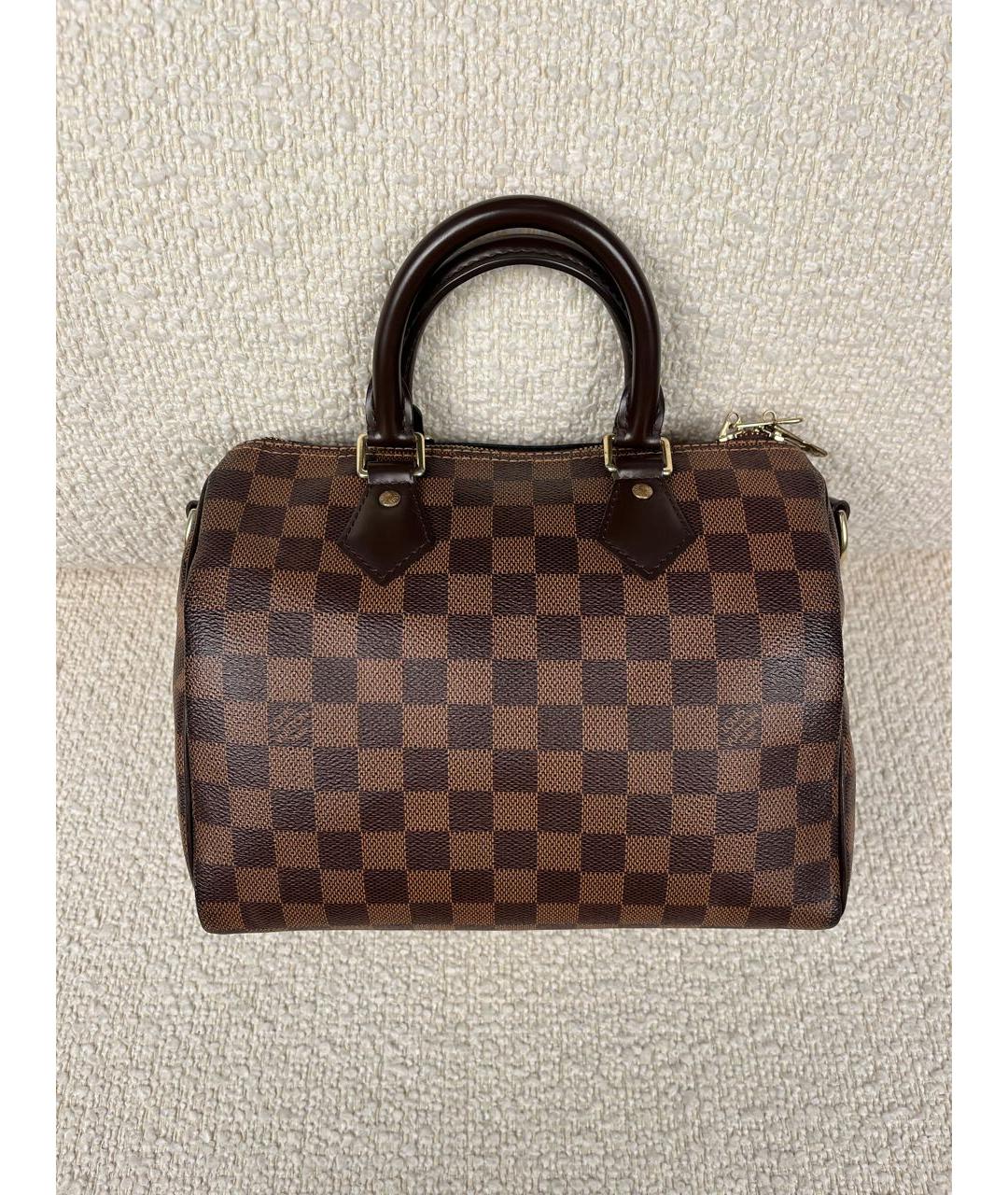 LOUIS VUITTON Коричневая кожаная сумка с короткими ручками, фото 9