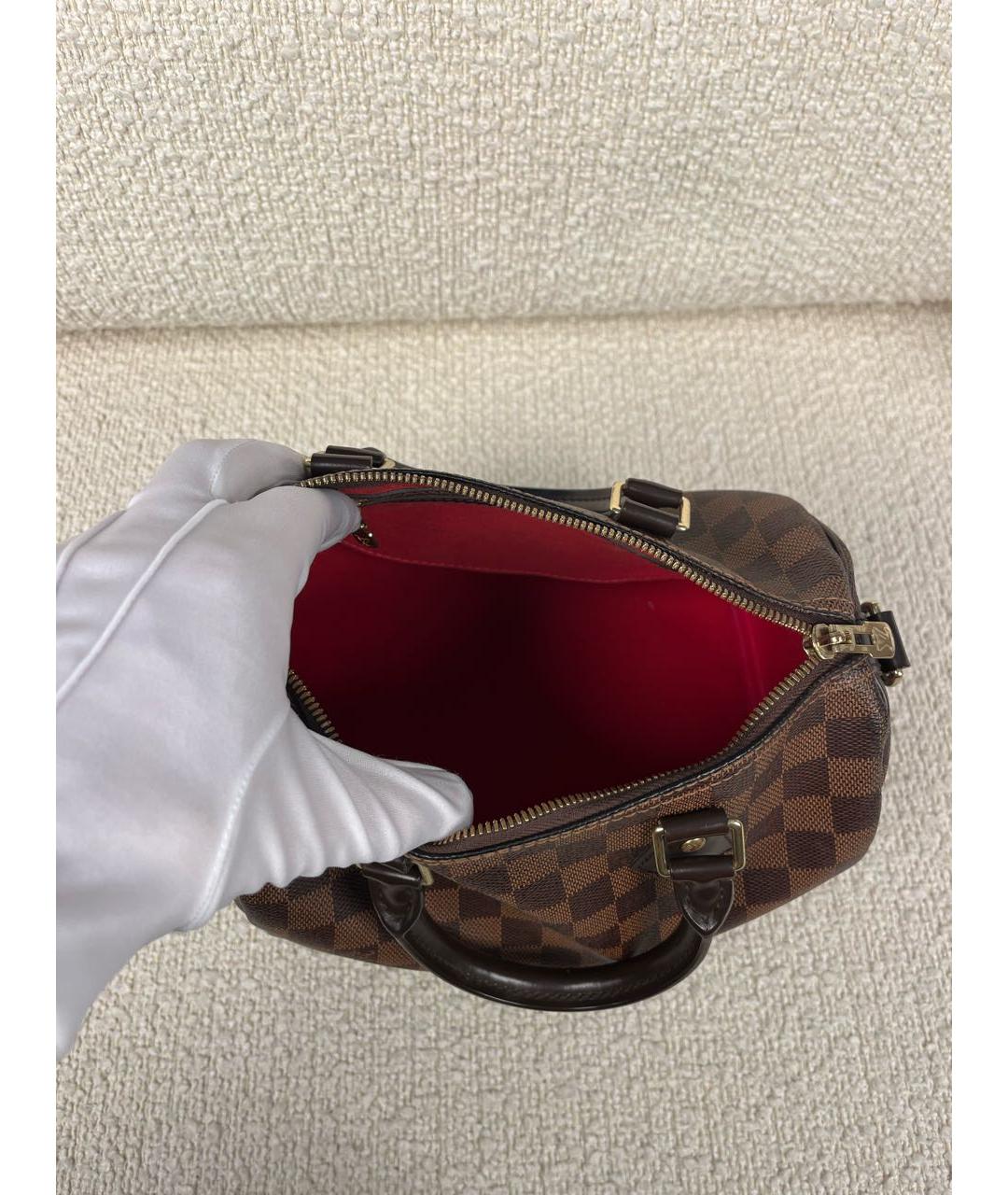 LOUIS VUITTON Коричневая кожаная сумка с короткими ручками, фото 4