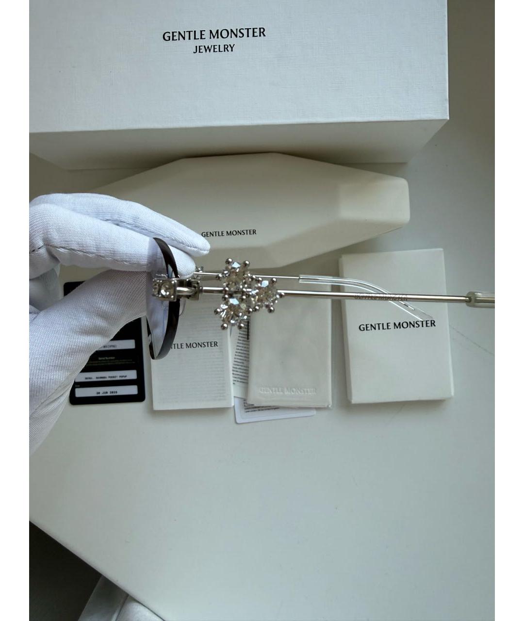 GENTLE MONSTER Серебряные металлические солнцезащитные очки, фото 6