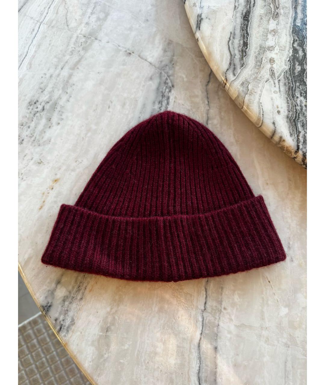 LOUIS VUITTON Бордовая кашемировая шапка, фото 2