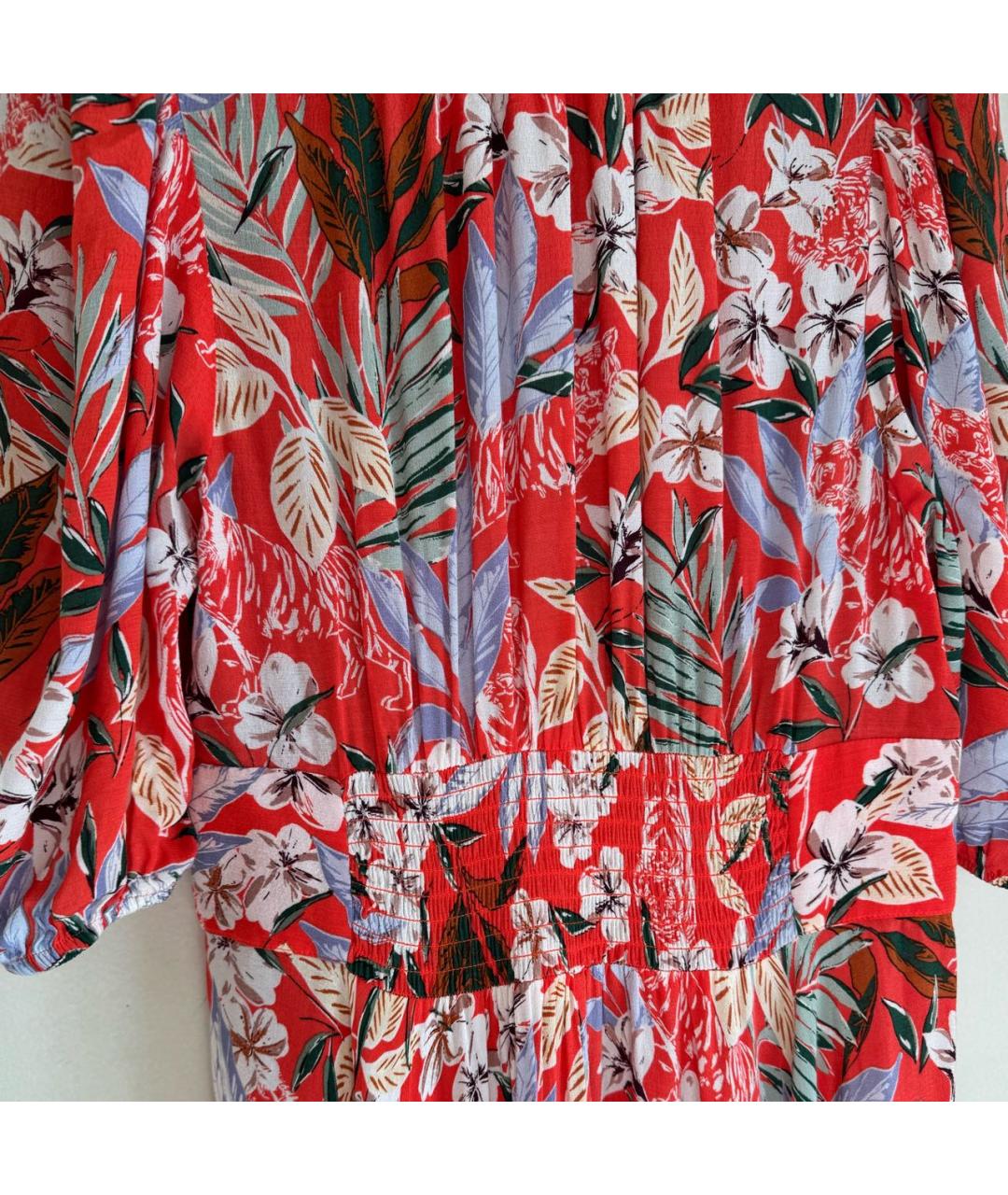 MAJE Красное вискозное коктейльное платье, фото 8