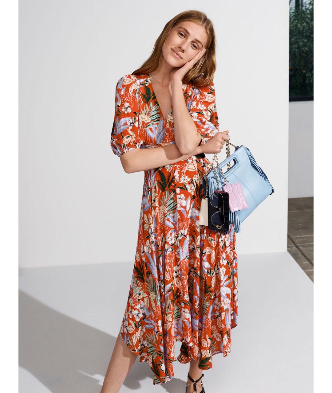 MAJE Красное вискозное коктейльное платье, фото 4