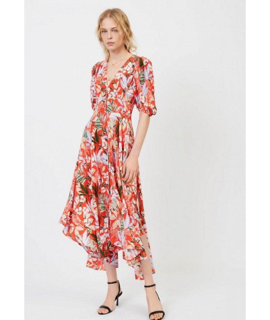 MAJE Красное вискозное коктейльное платье, фото 2