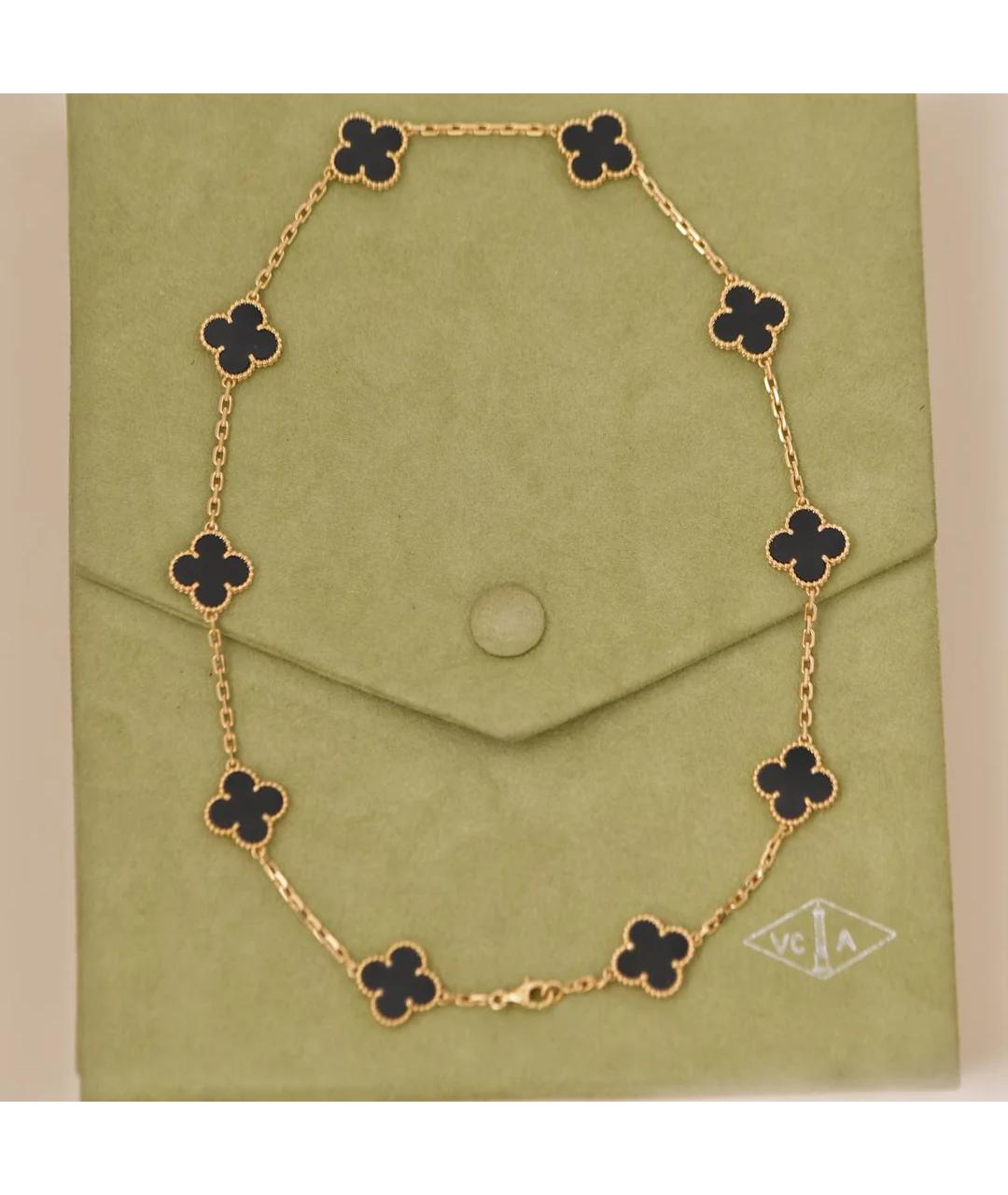 VAN CLEEF & ARPELS Черное колье из желтого золота, фото 2