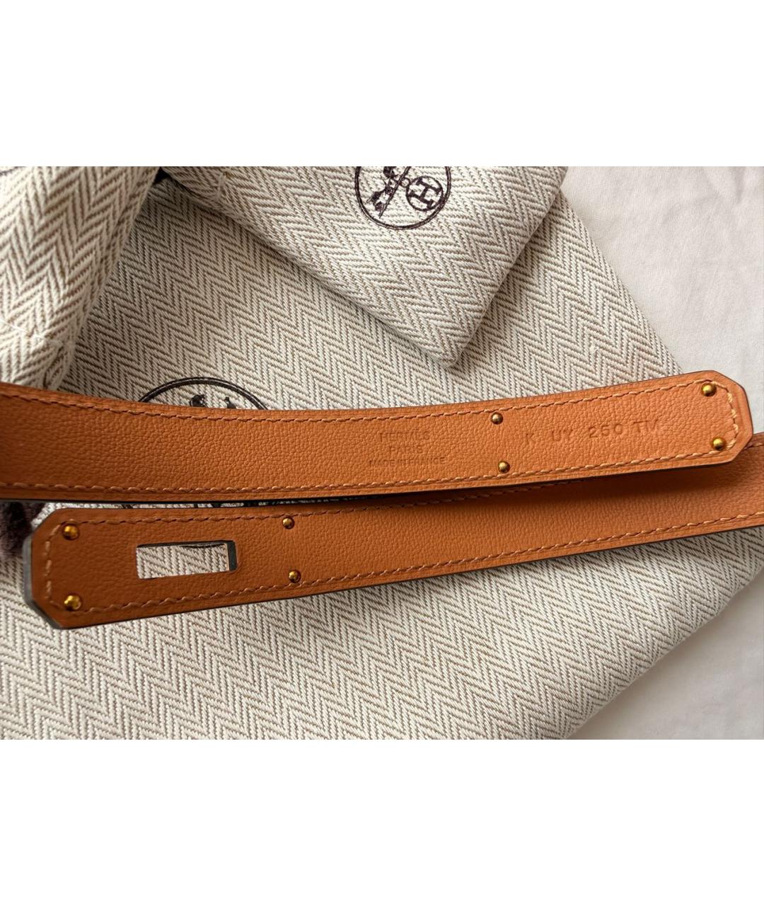 HERMES Черный кожаный ремень, фото 4