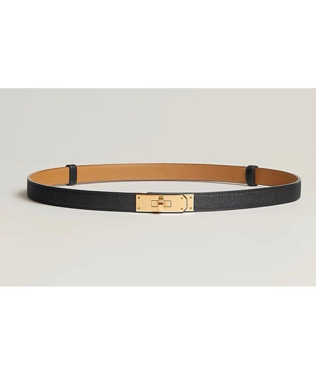 HERMES Черный кожаный ремень, фото 5
