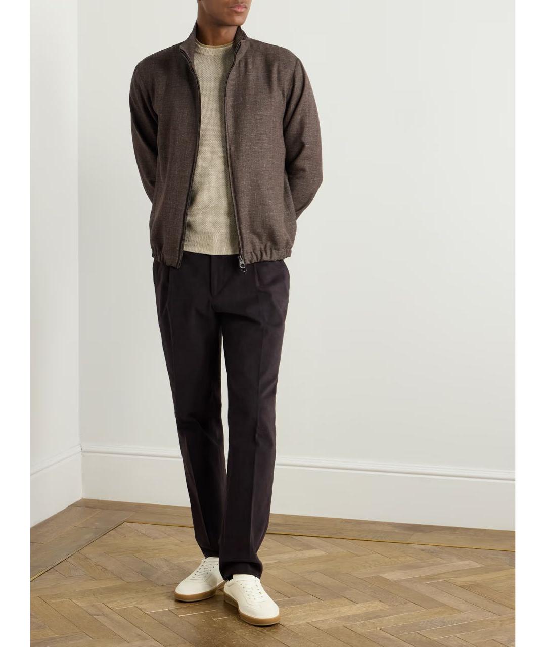 LORO PIANA Коричневая льняная куртка, фото 2