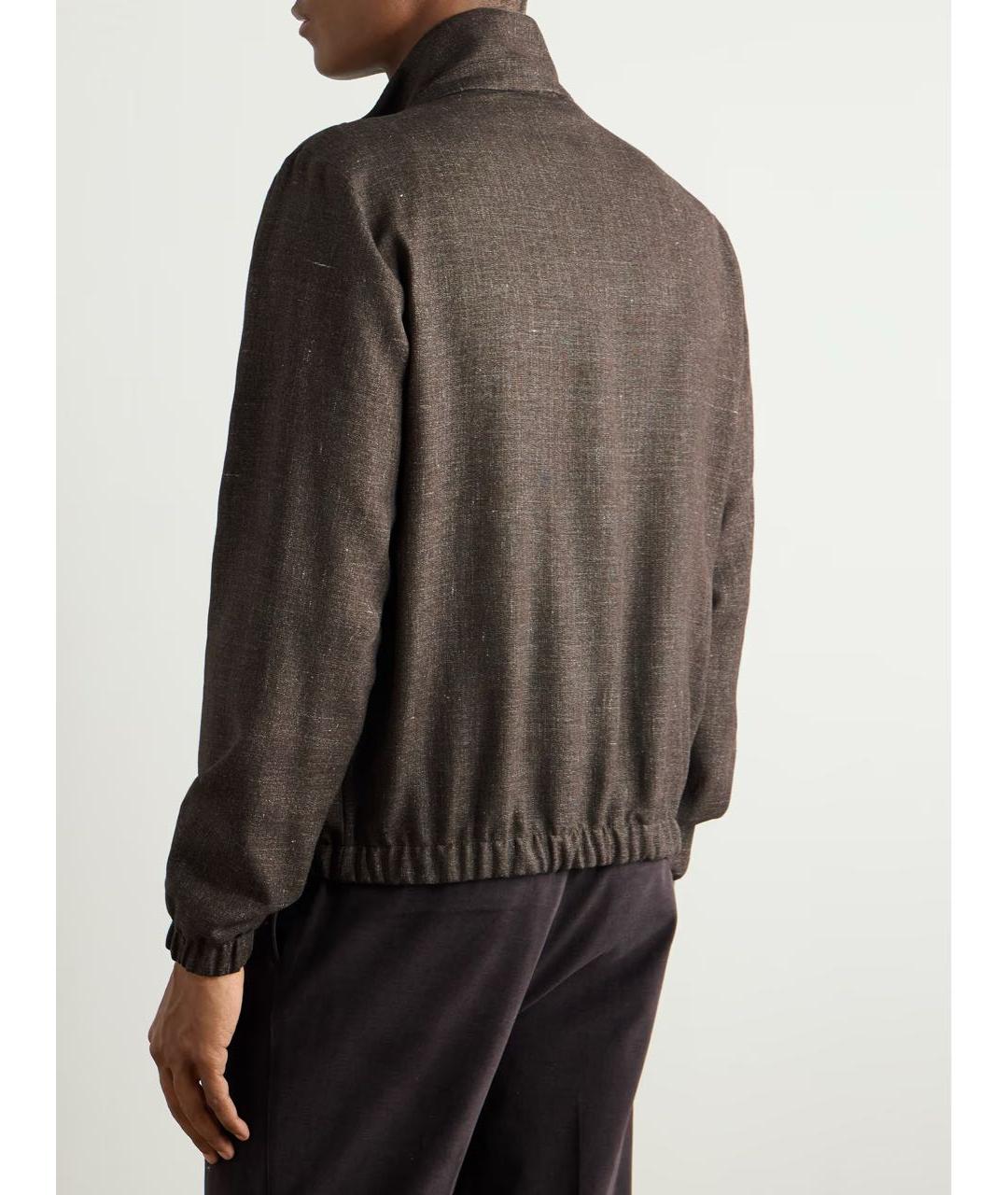 LORO PIANA Коричневая льняная куртка, фото 3