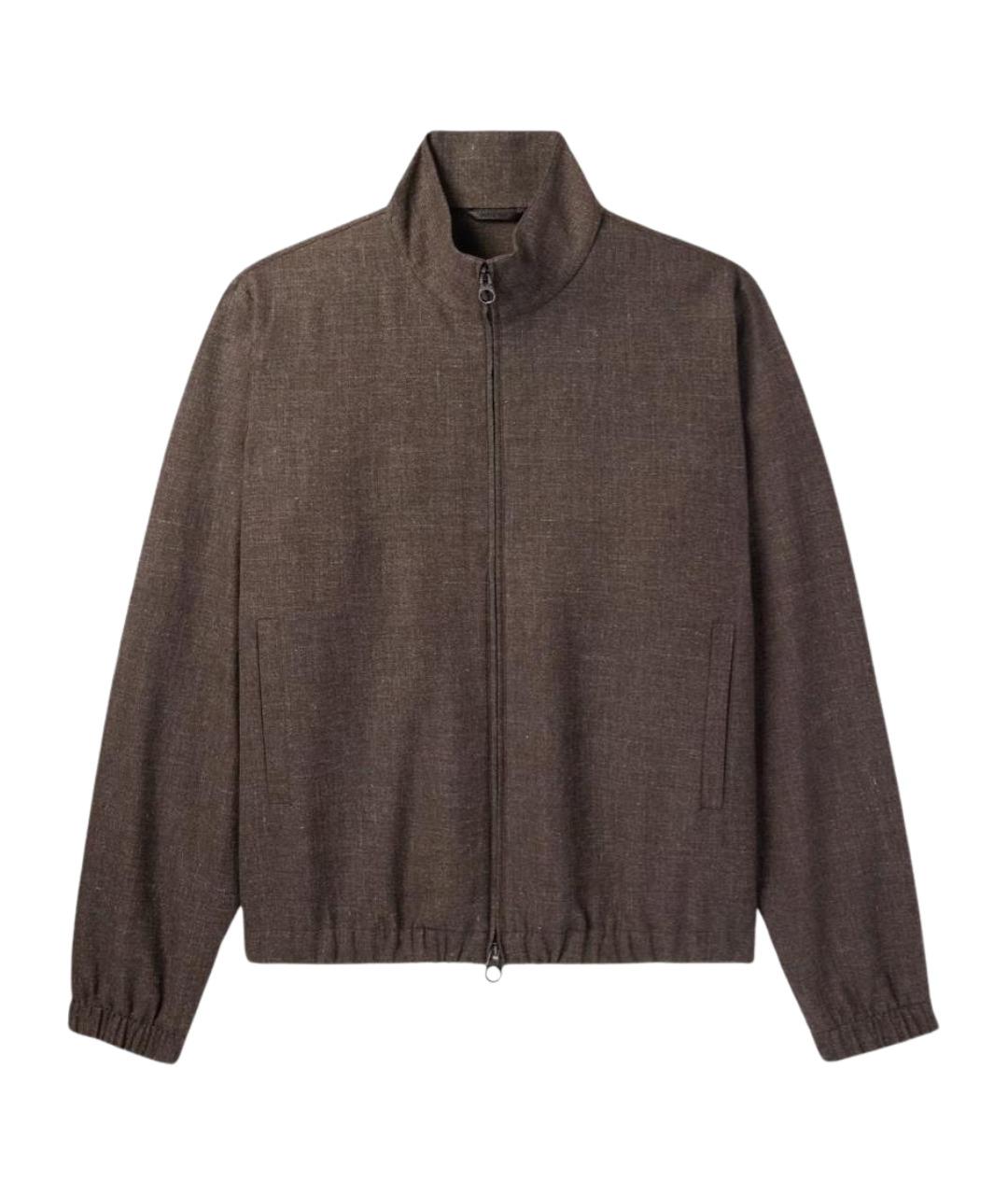 LORO PIANA Коричневая льняная куртка, фото 1