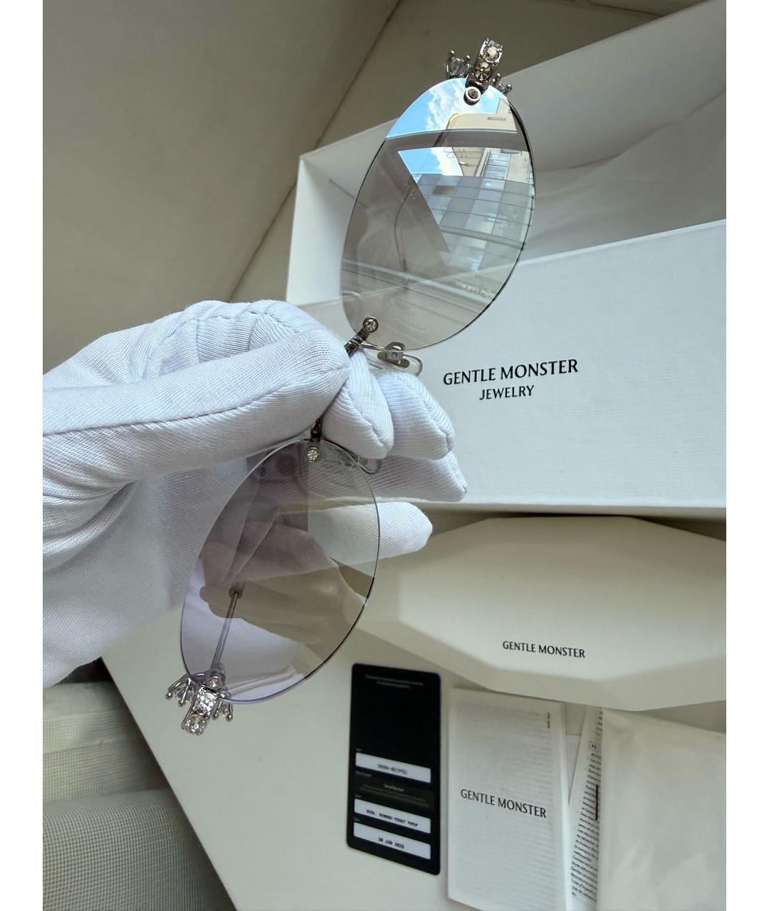 GENTLE MONSTER Серебряные металлические солнцезащитные очки, фото 5