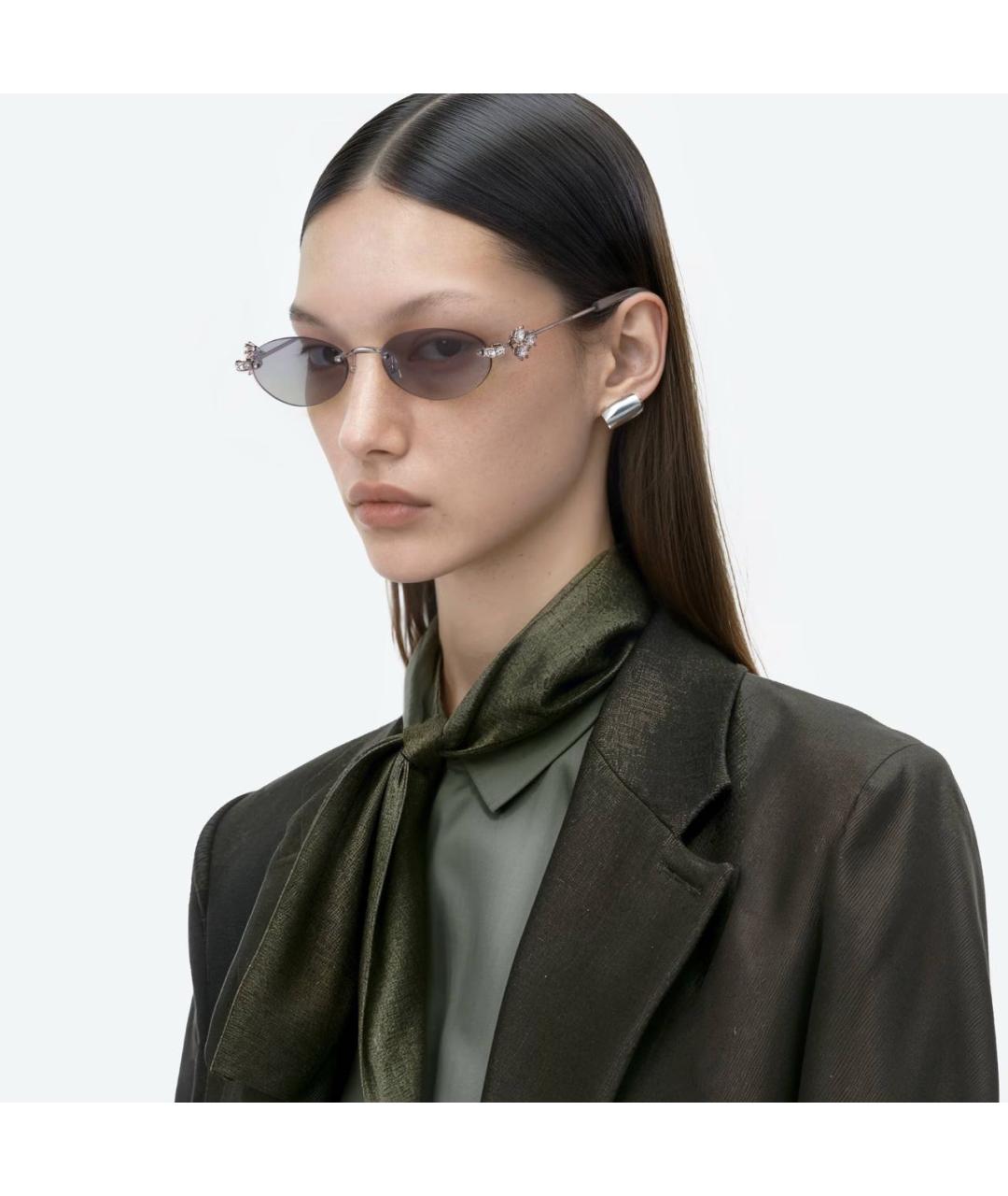 GENTLE MONSTER Серебряные металлические солнцезащитные очки, фото 4