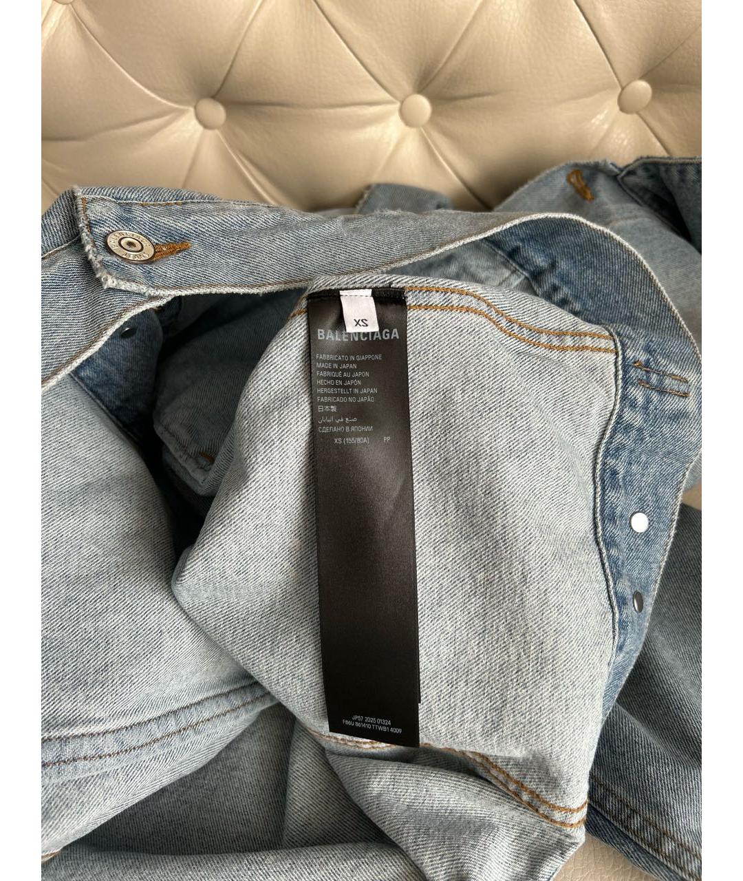 BALENCIAGA Голубой деним жакет/пиджак, фото 5