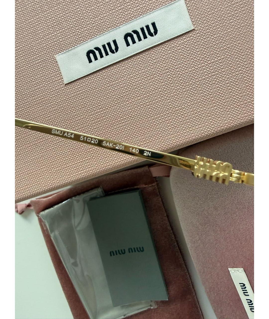 MIU MIU Розовые металлические солнцезащитные очки, фото 7