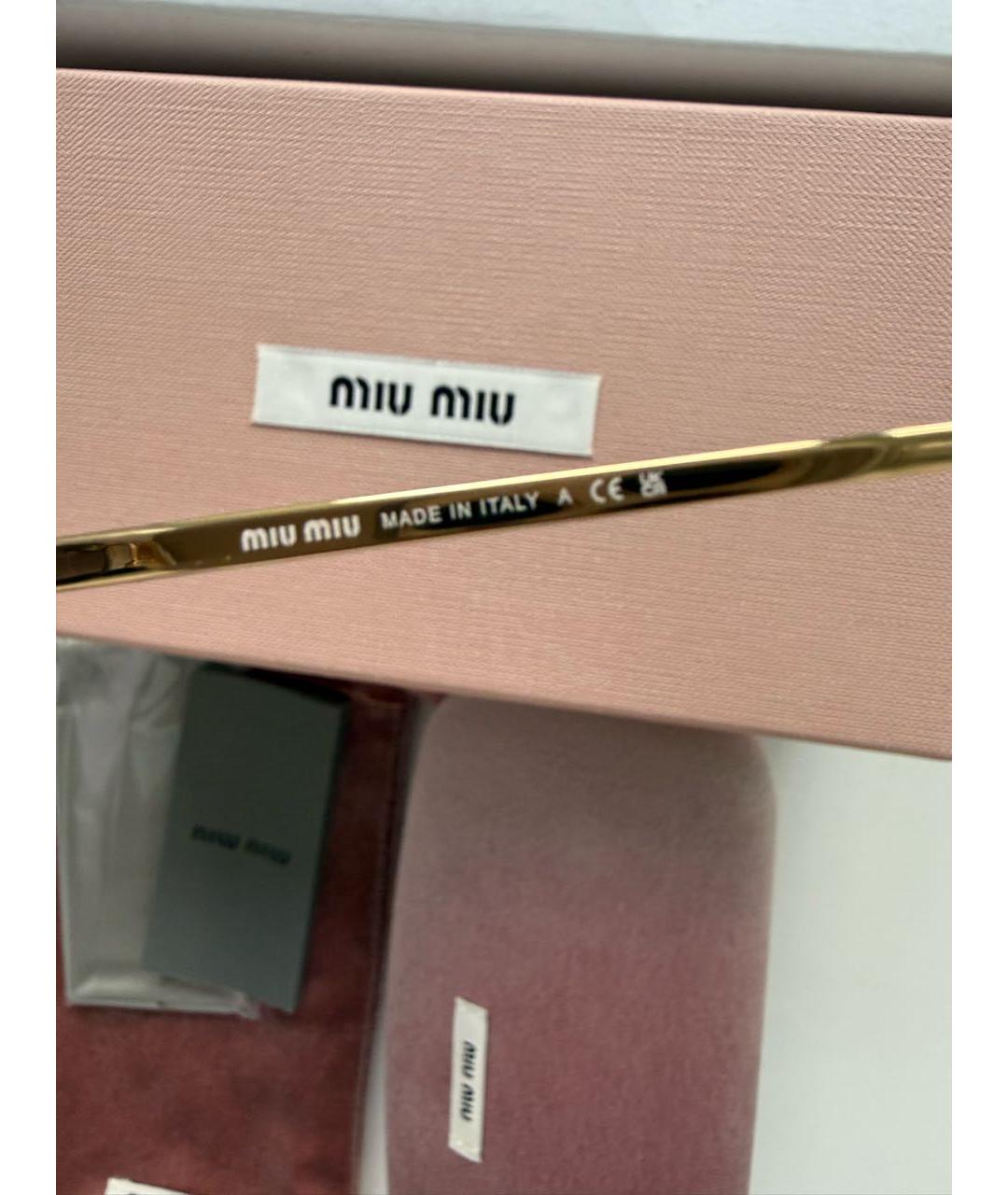 MIU MIU Розовые металлические солнцезащитные очки, фото 6