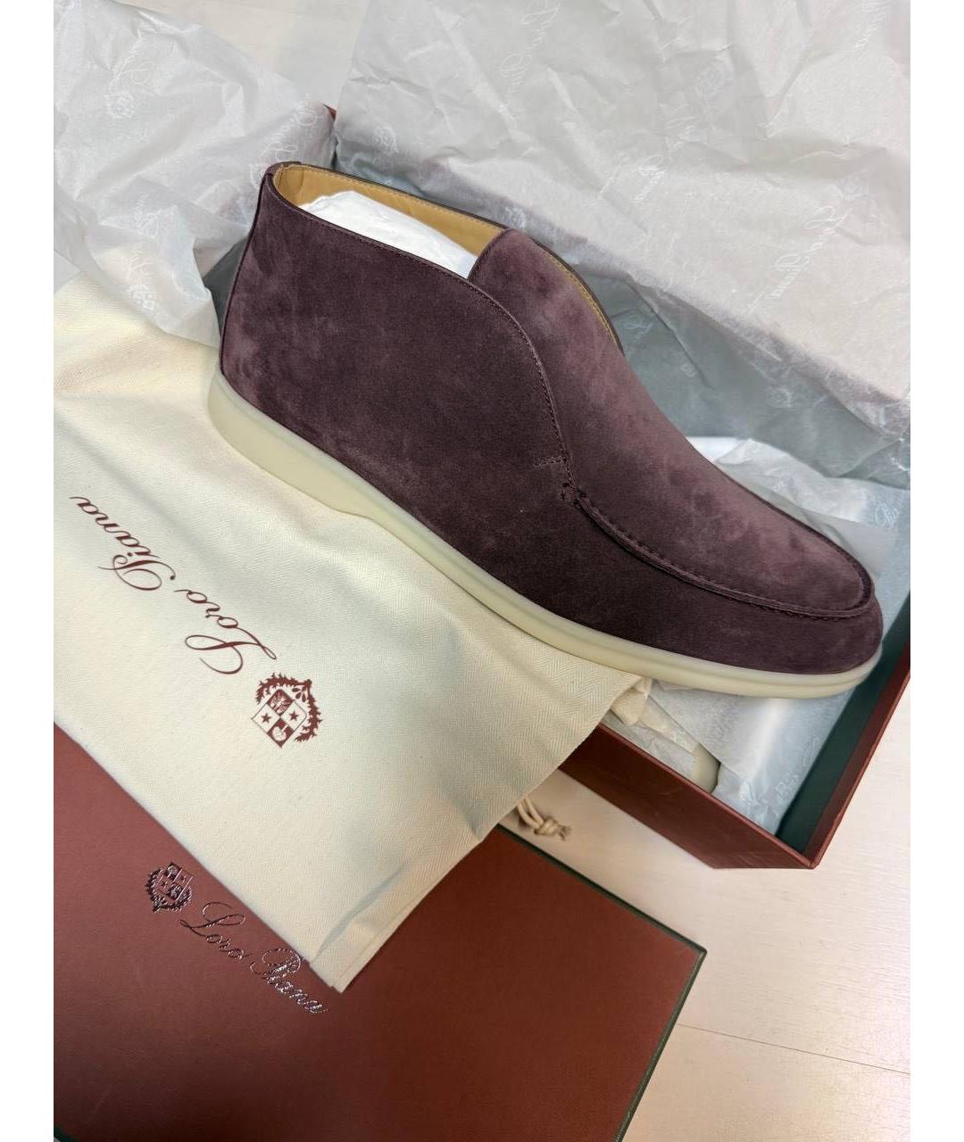 LORO PIANA Коричневые замшевые лоферы, фото 5