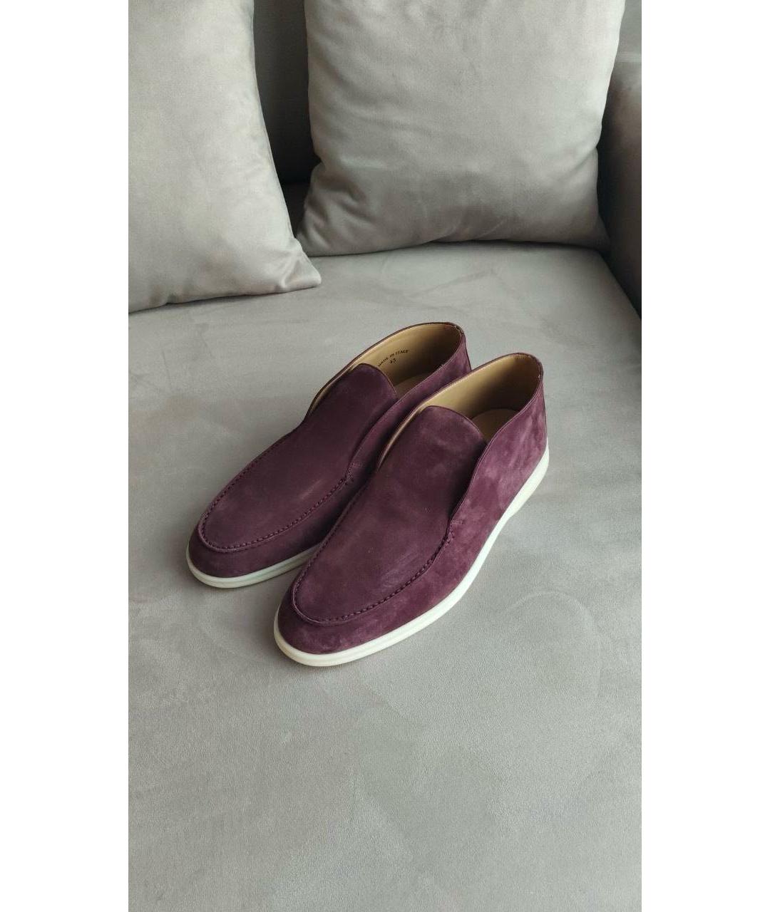 LORO PIANA Коричневые замшевые лоферы, фото 7