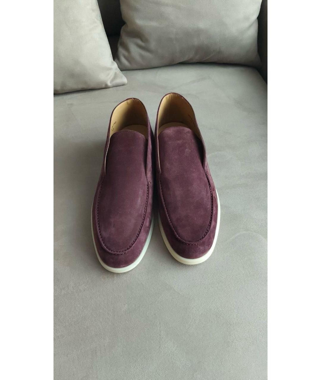 LORO PIANA Коричневые замшевые лоферы, фото 3