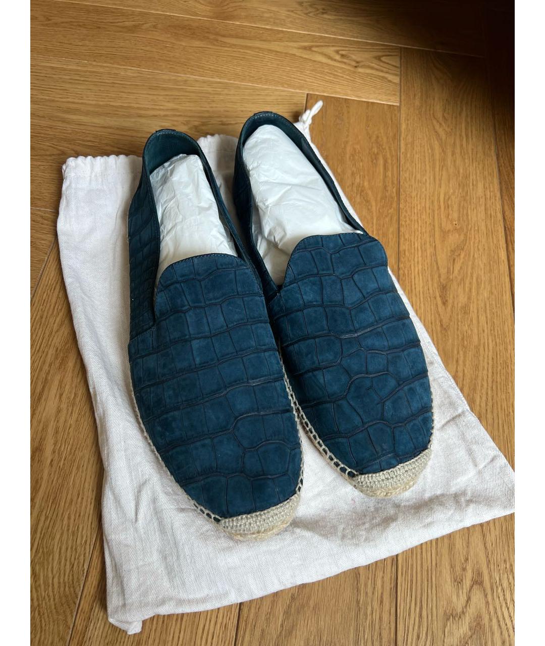 LORO PIANA Темно-синие нубуковые эспадрильи, фото 2