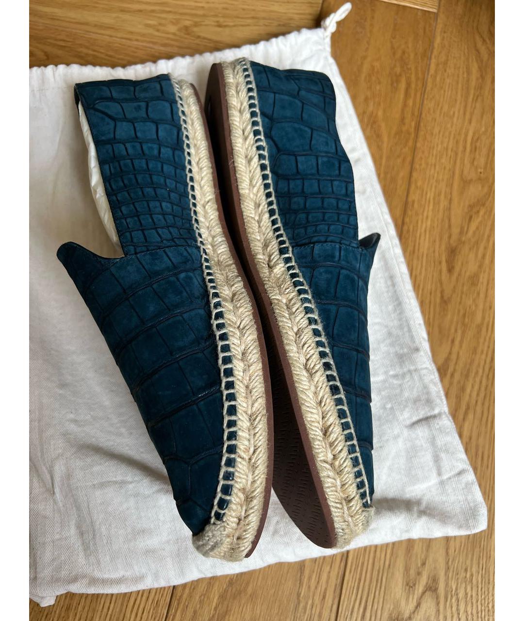 LORO PIANA Темно-синие нубуковые эспадрильи, фото 3