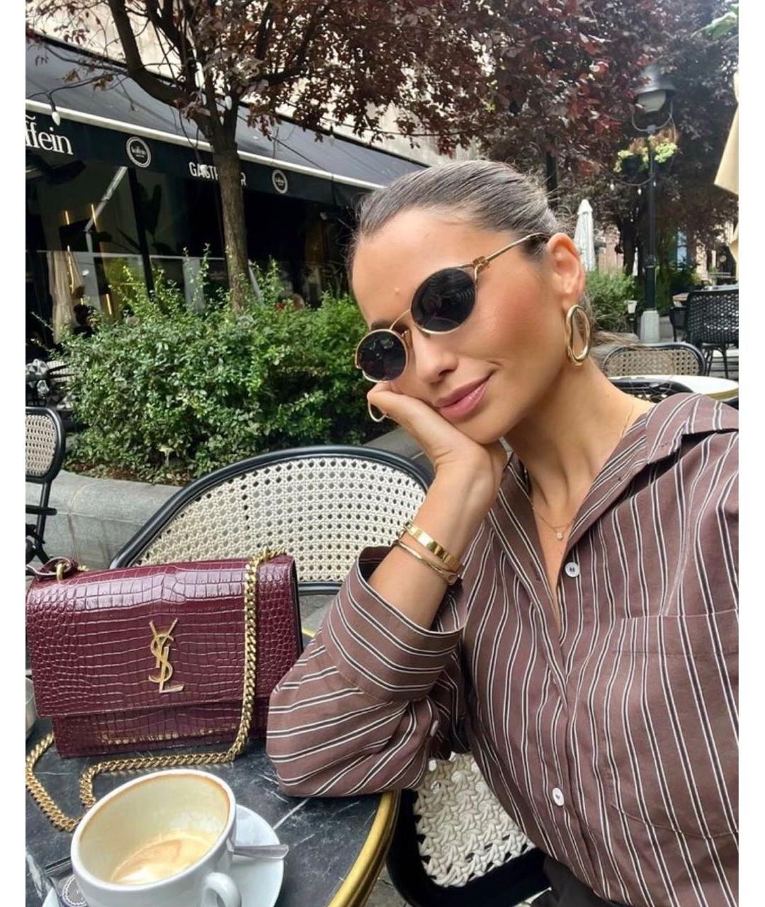 MIU MIU Золотые металлические солнцезащитные очки, фото 8