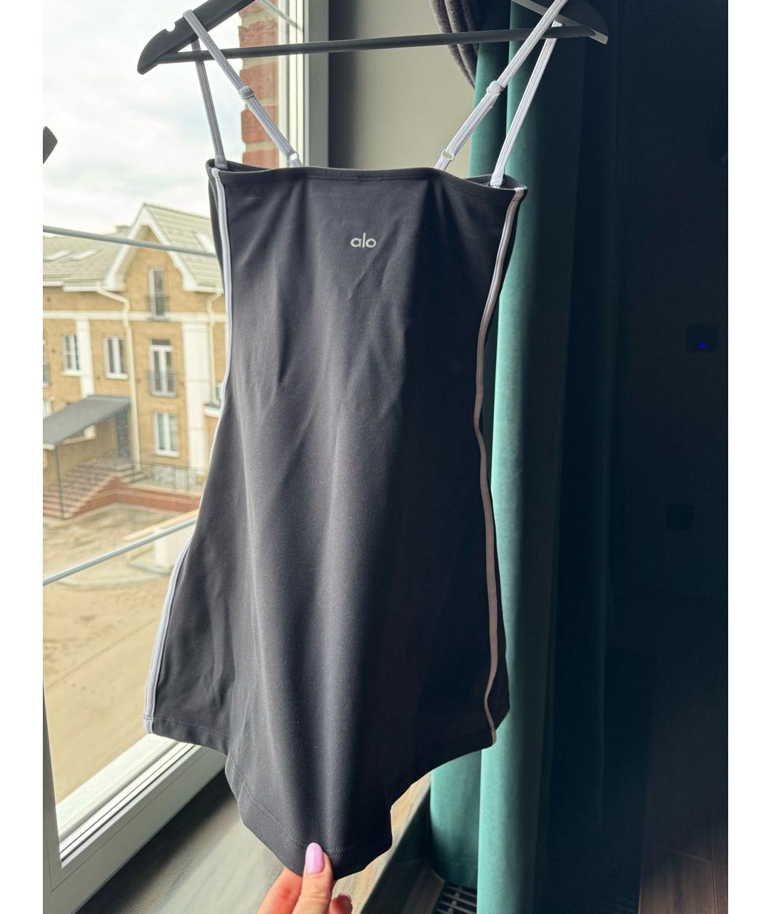 ALO YOGA Черный хлопко-эластановый спортивные костюмы, фото 2