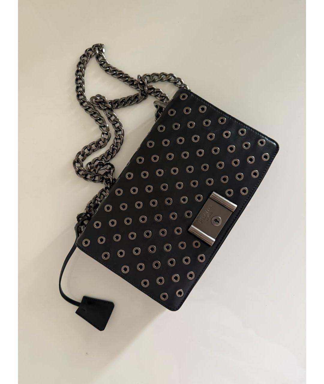 PRADA Черная кожаная сумка через плечо, фото 9