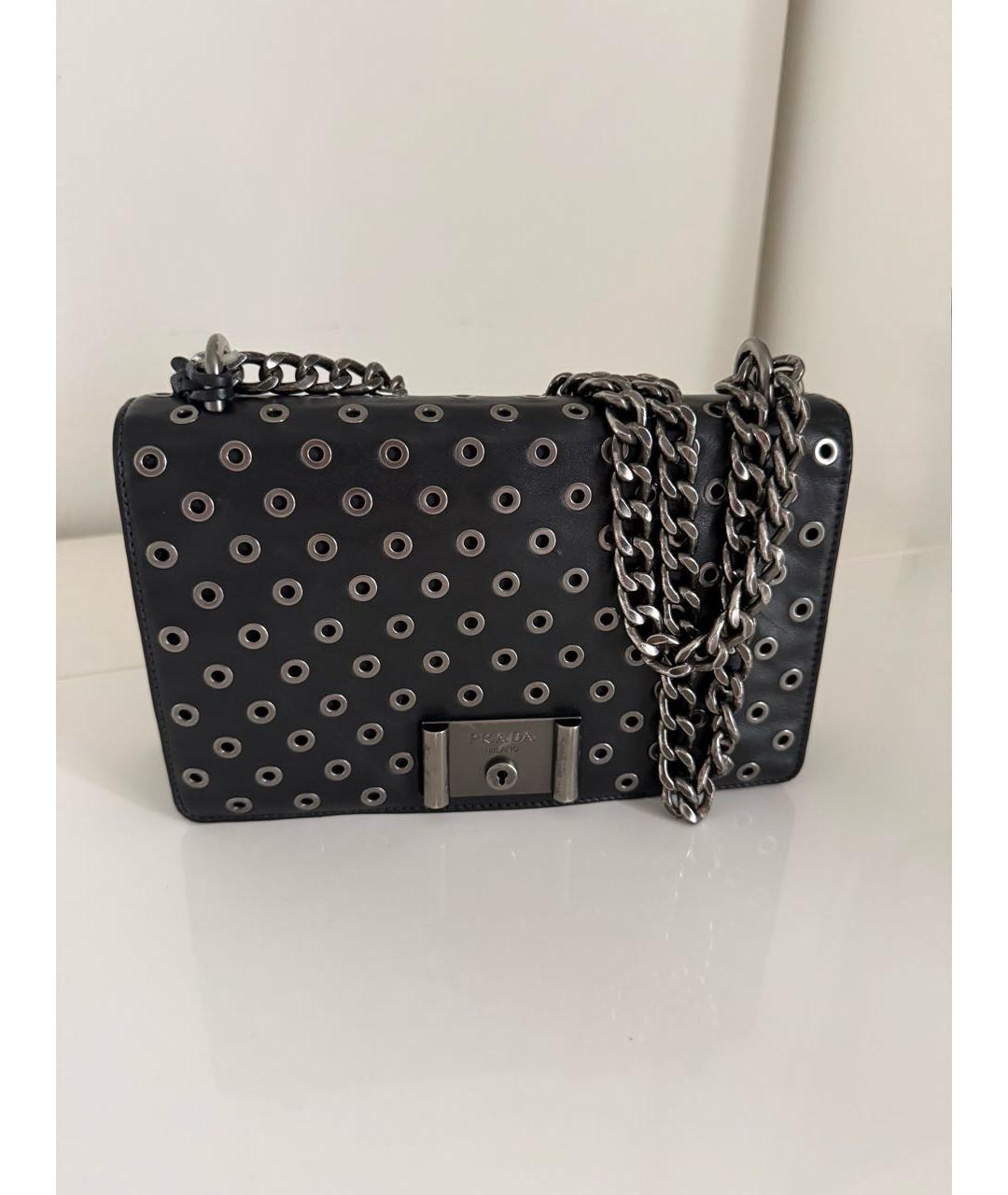 PRADA Черная кожаная сумка через плечо, фото 3