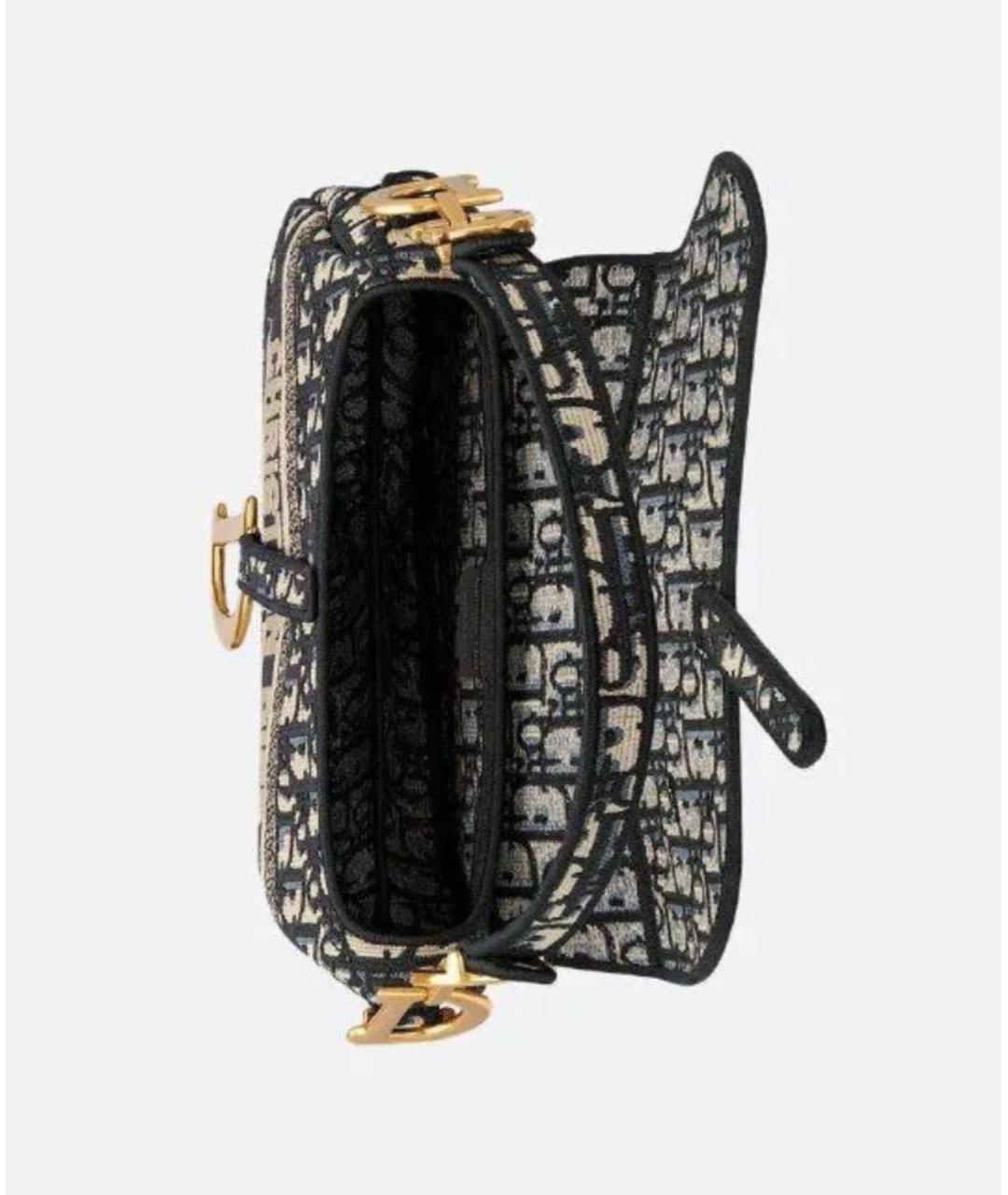 CHRISTIAN DIOR Темно-синяя хлопковая сумка через плечо, фото 7