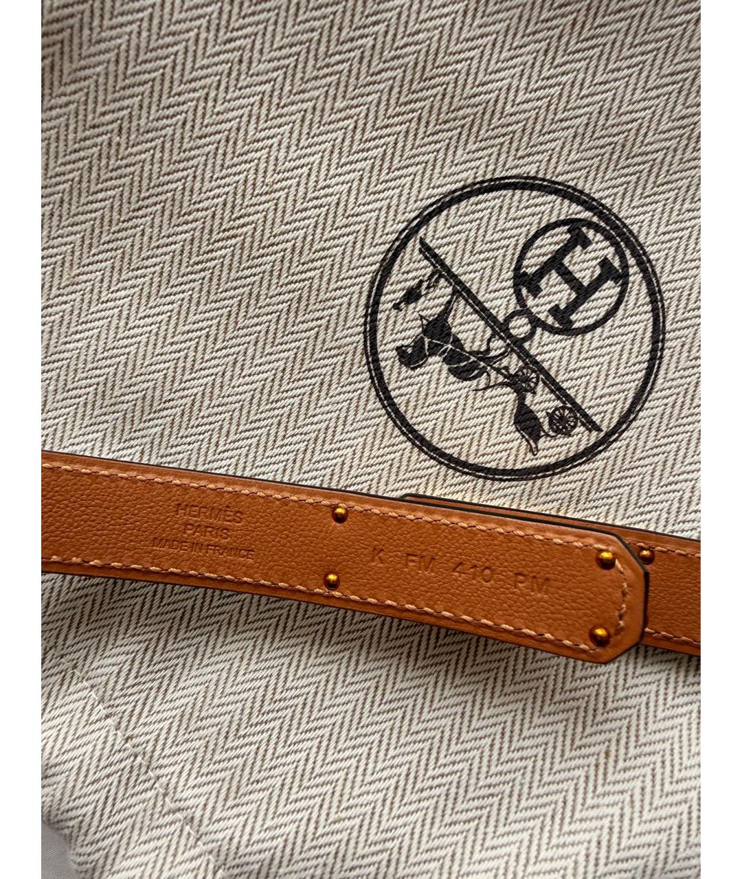 HERMES Белый кожаный ремень, фото 3