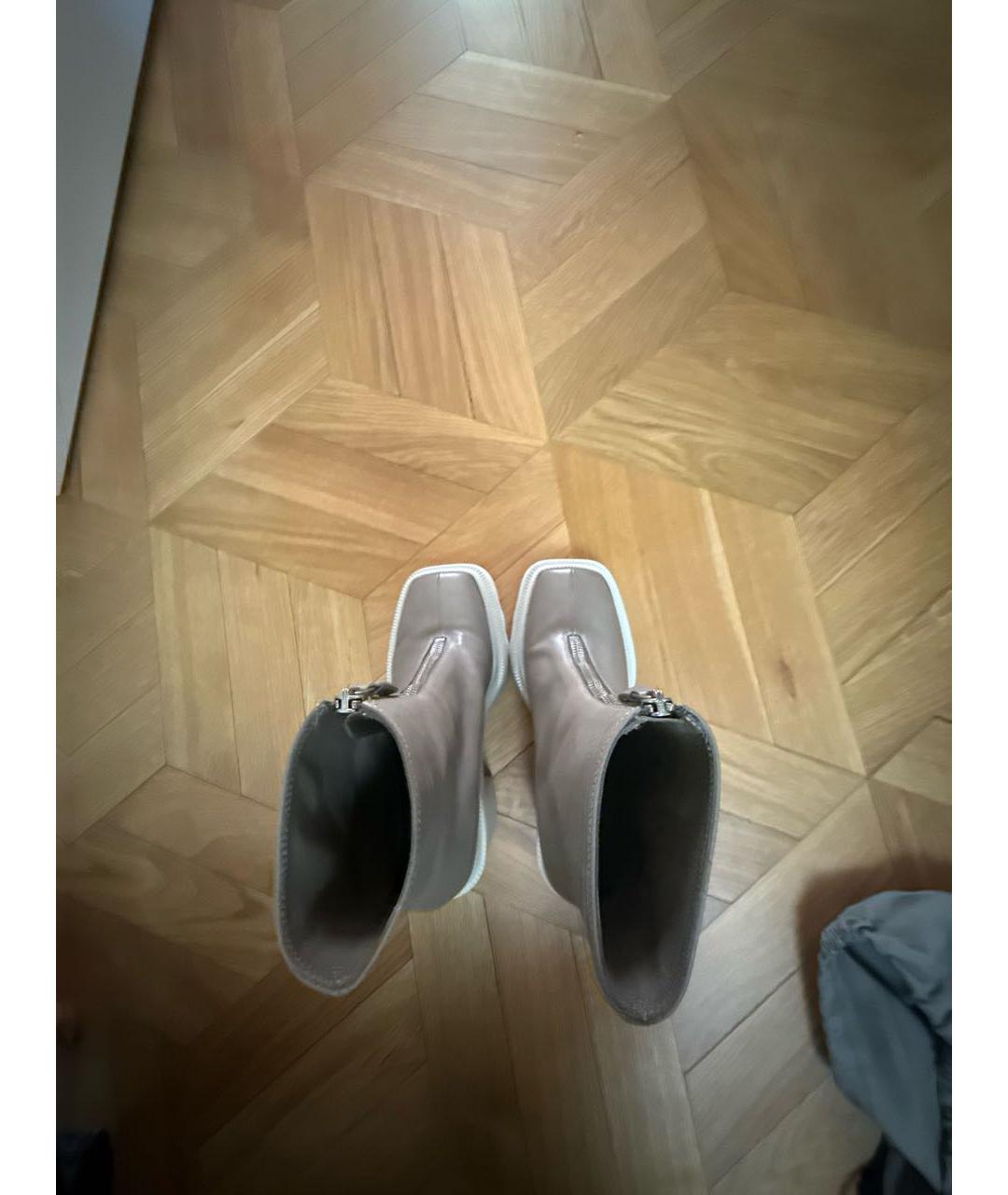 VIC MATIE Серые кожаные ботильоны, фото 3