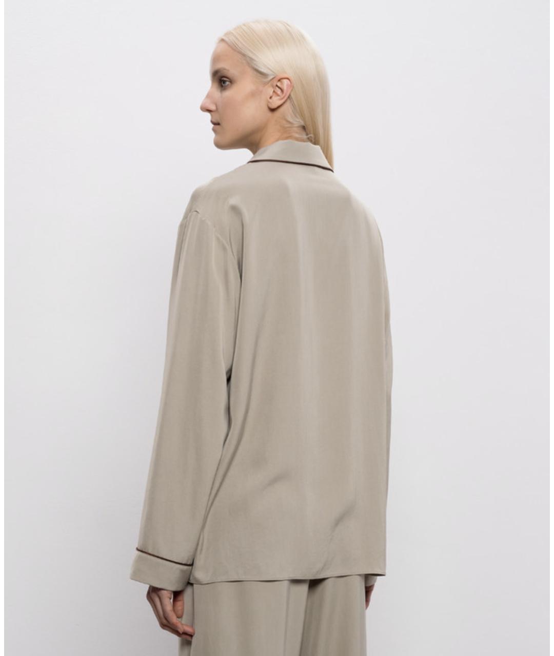 THE ROW Серый шелковый костюм с брюками, фото 3