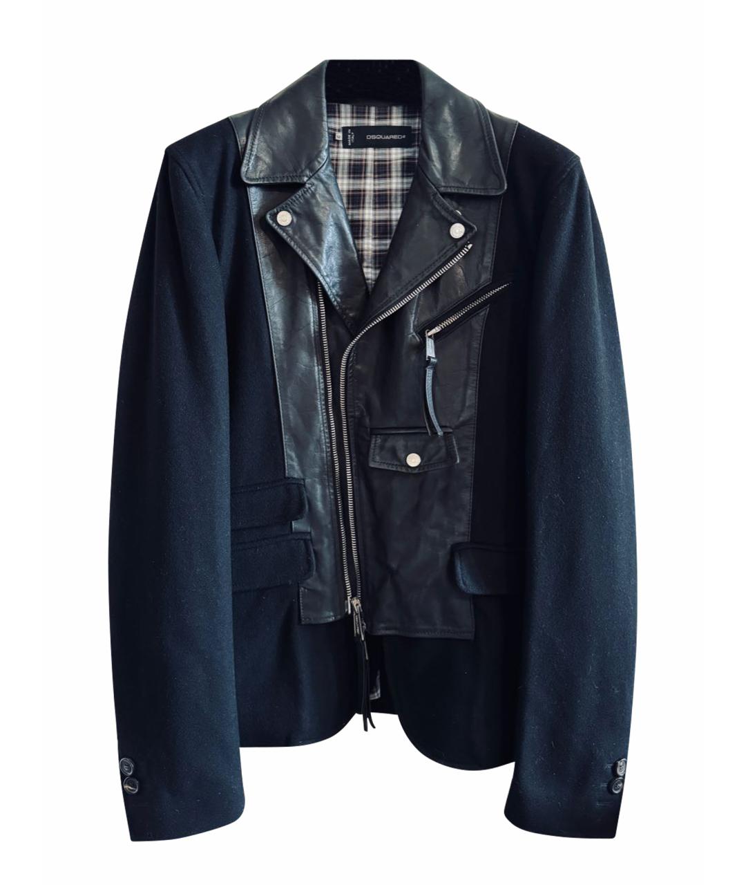 DSQUARED2 Черная кожаная куртка, фото 1