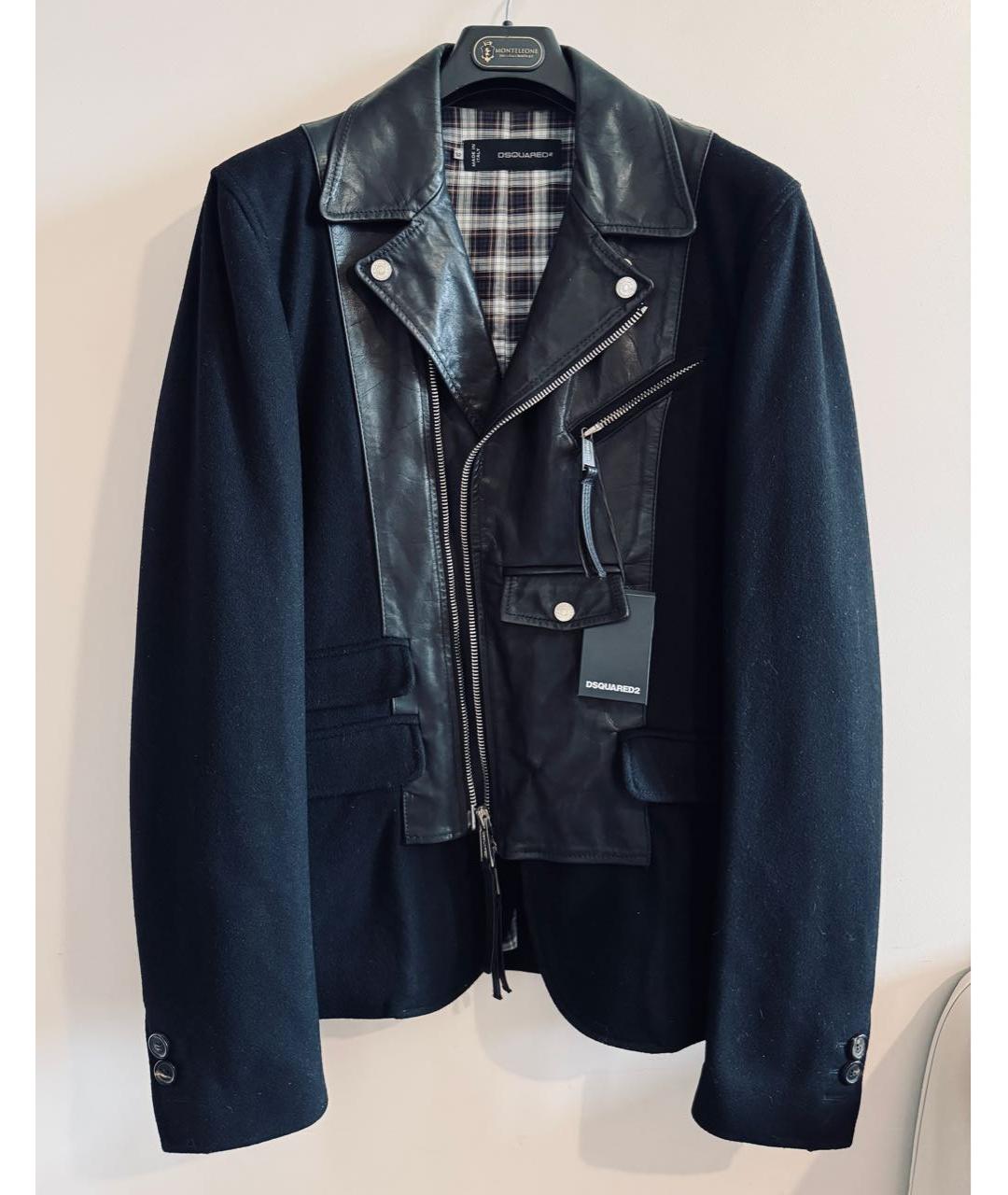 DSQUARED2 Черная кожаная куртка, фото 8