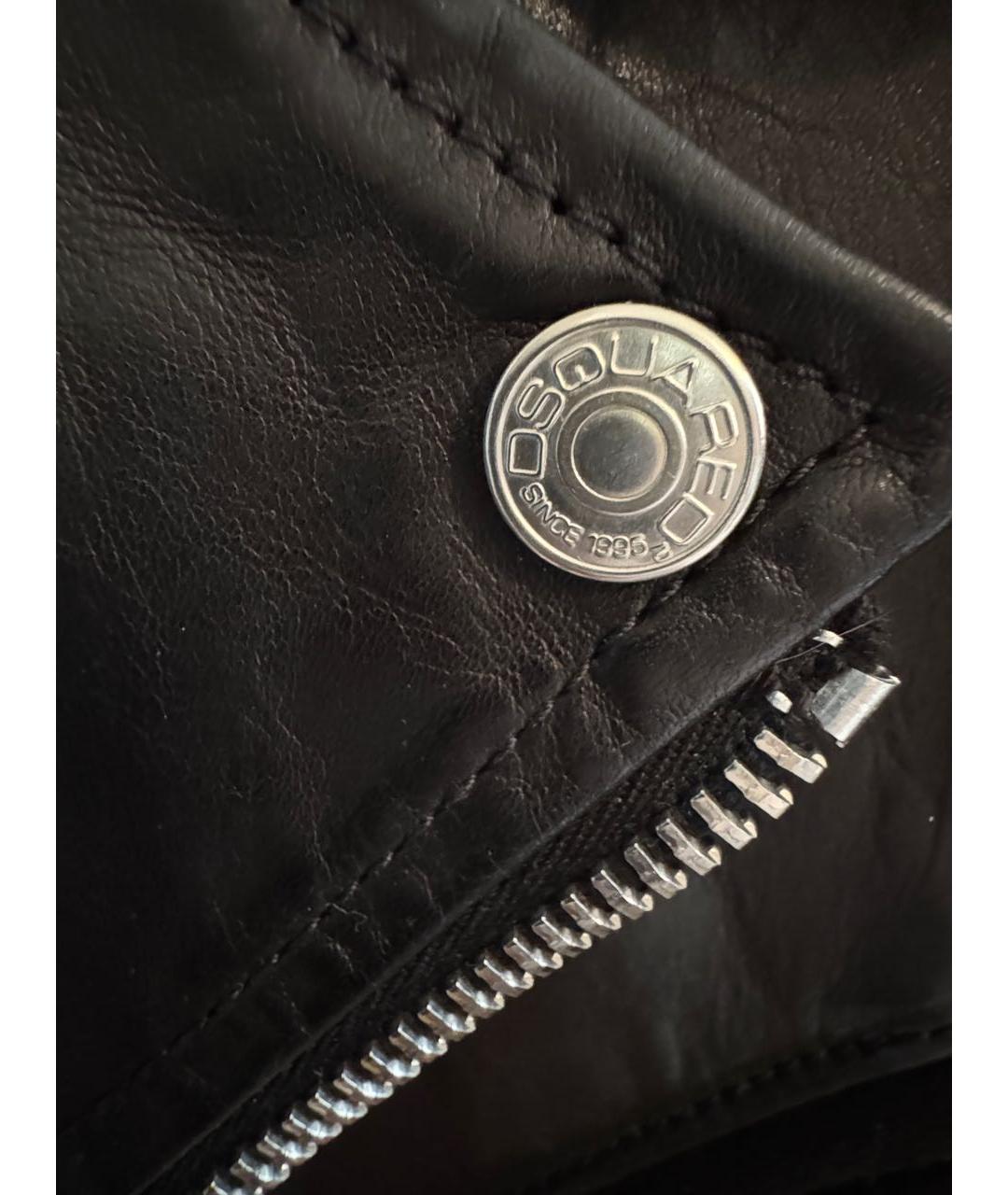 DSQUARED2 Черная кожаная куртка, фото 3