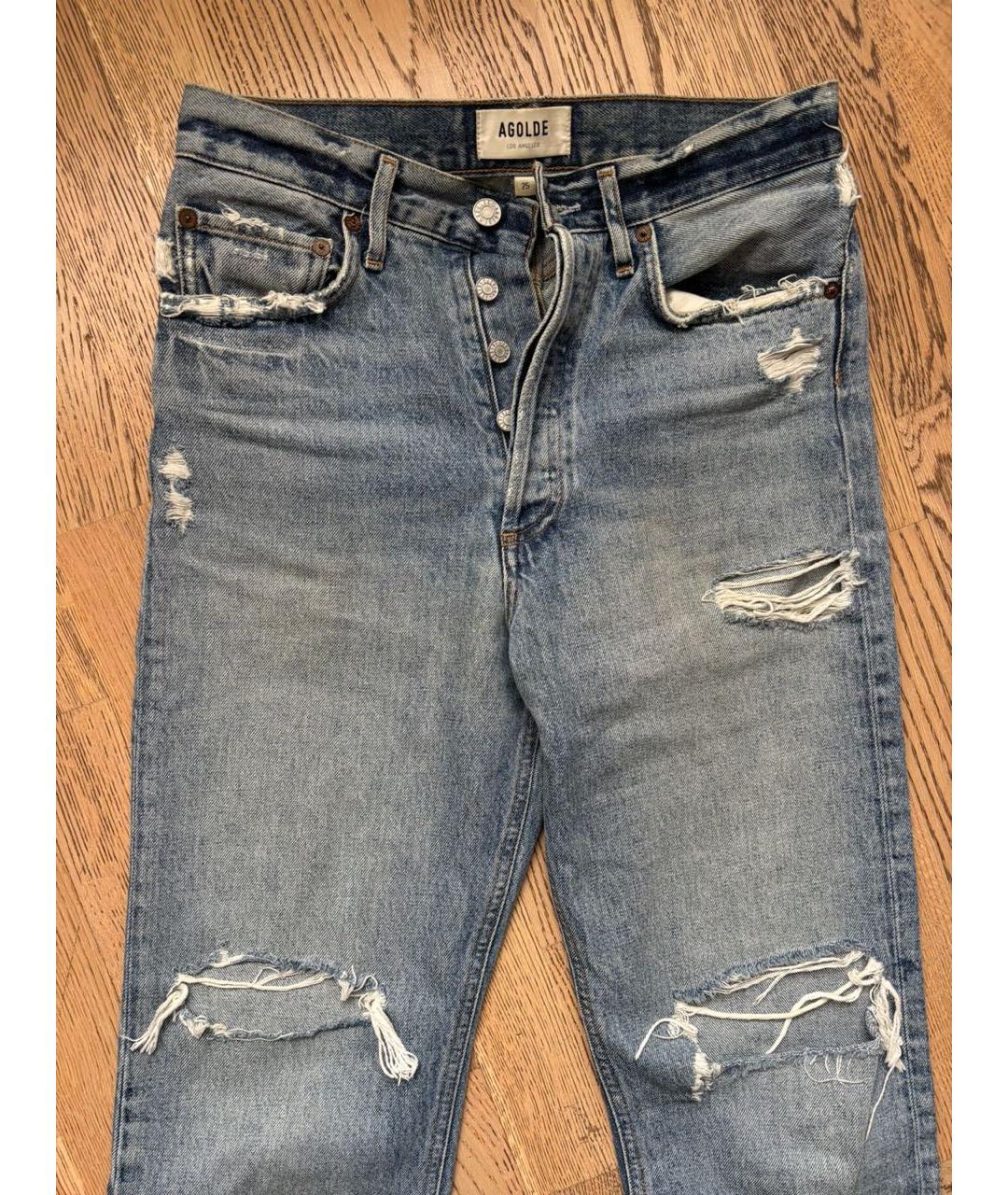 AGOLDE Голубые хлопковые прямые джинсы, фото 2