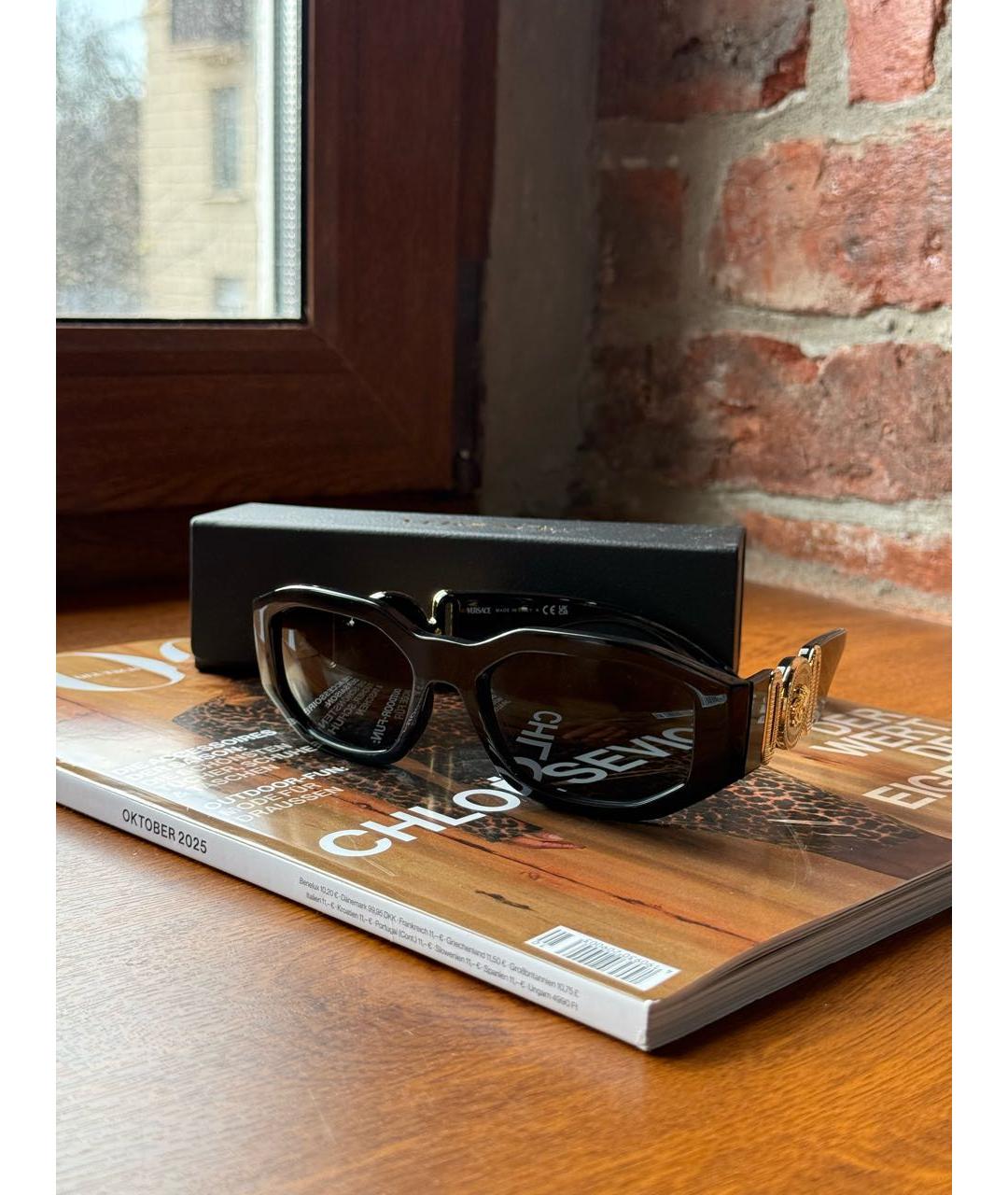 VERSACE Черные солнцезащитные очки, фото 3