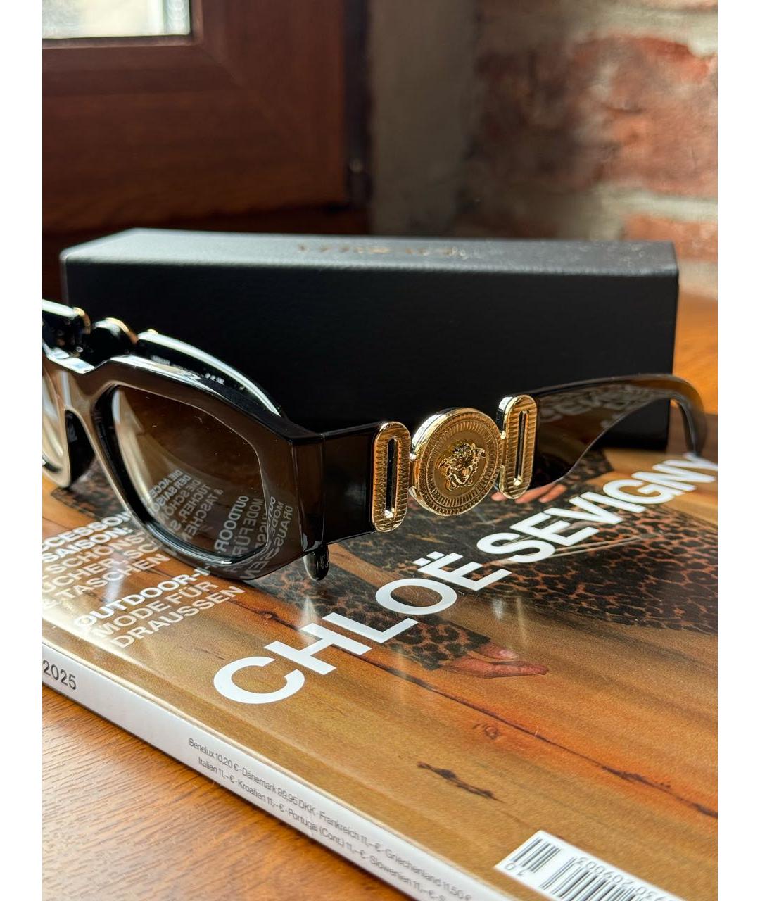 VERSACE Черные солнцезащитные очки, фото 5