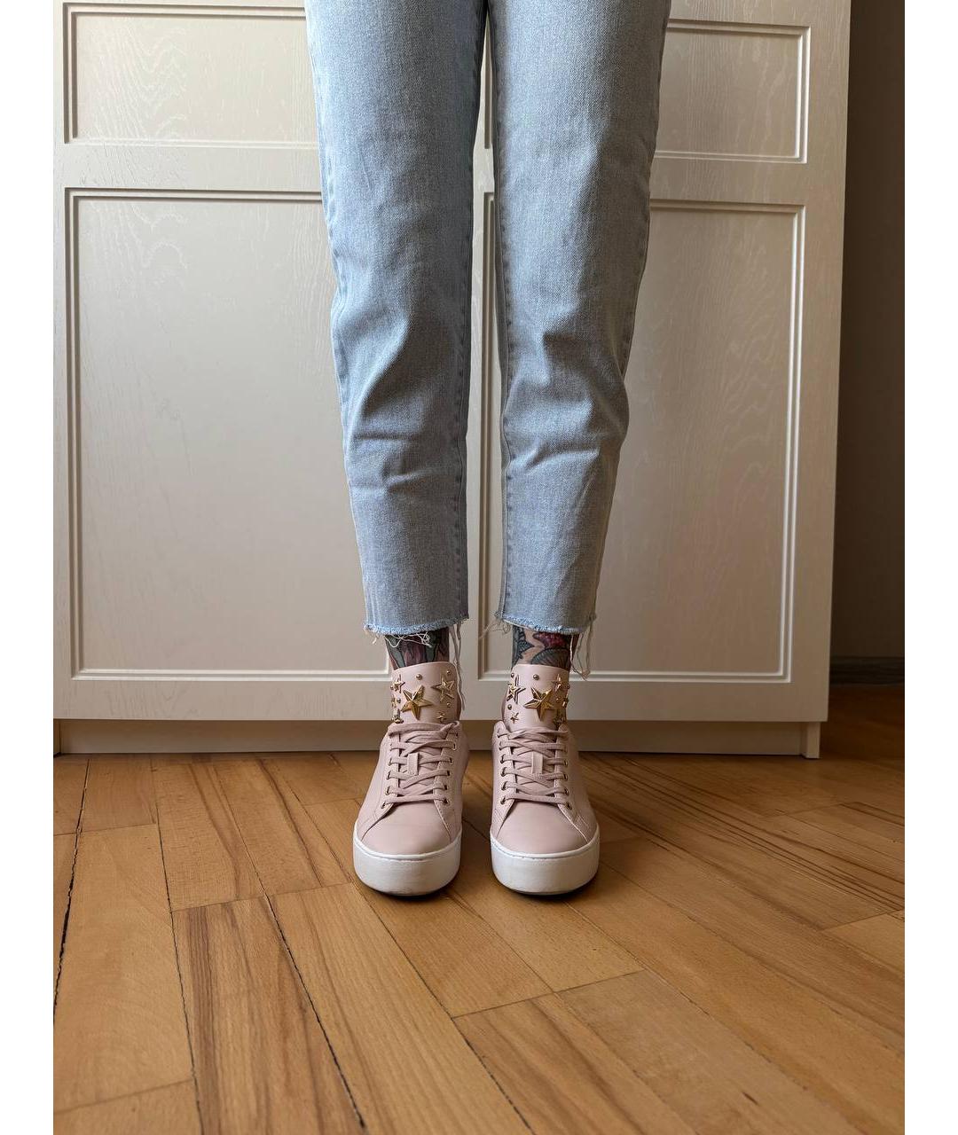 MICHAEL KORS Розовые кожаные кеды, фото 6